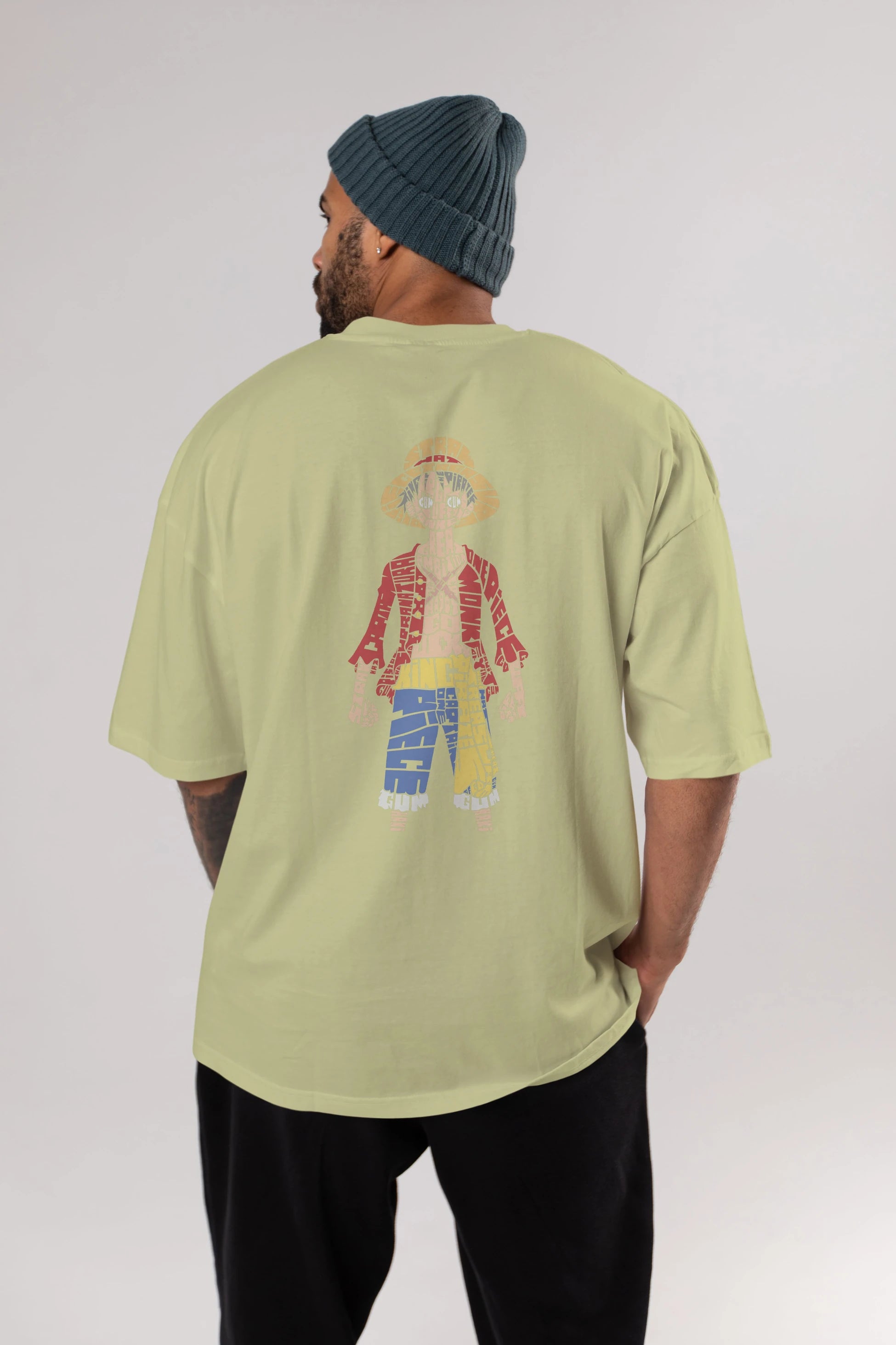 One Piece Arka Baskılı Oversize t-shirt %100 pamuk Erkek Kadın Unisex