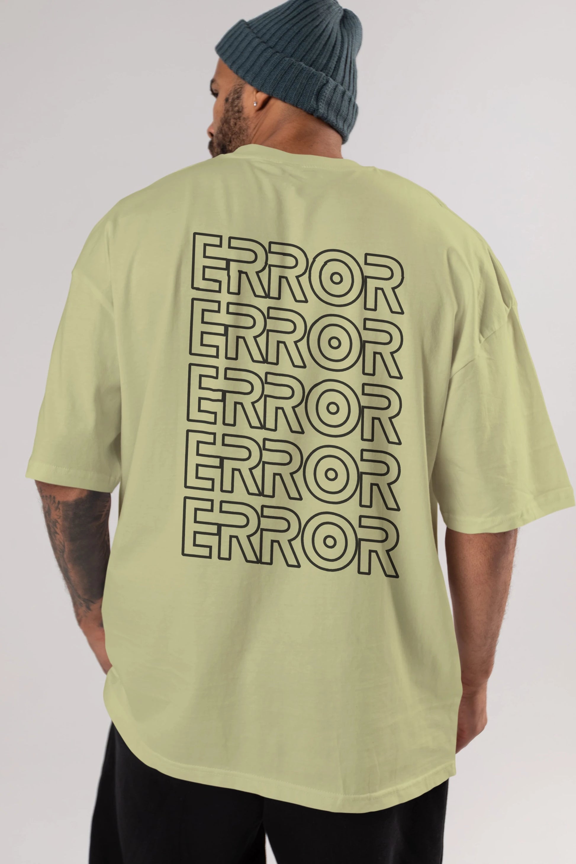 Error Yazılı Arka Baskılı Oversize t-shirt Erkek Kadın Unisex