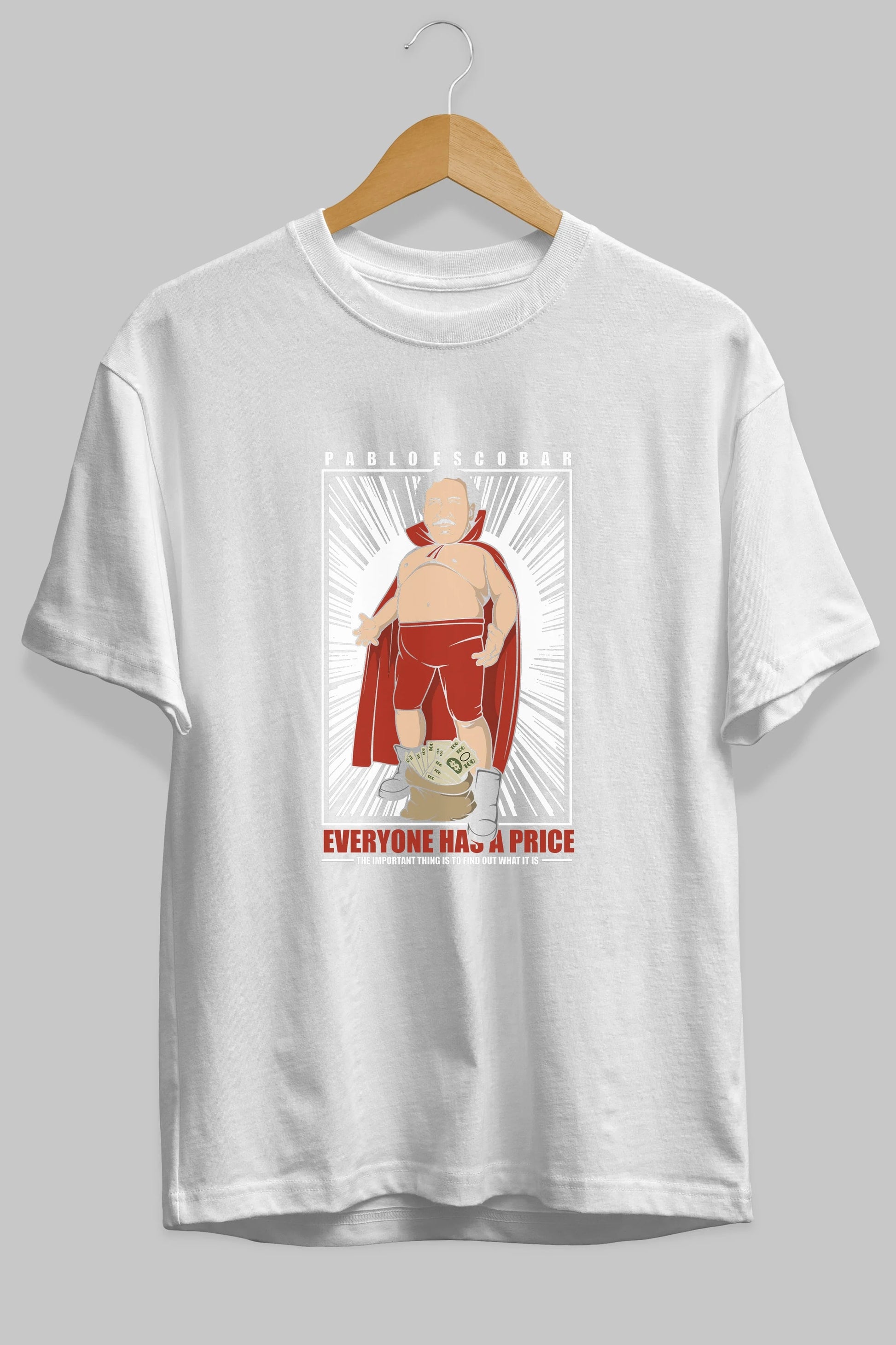 Pablo Escobar Luchador Ön Baskılı Oversize t-shirt Erkek Kadın Unisex %100 Pamuk tişort