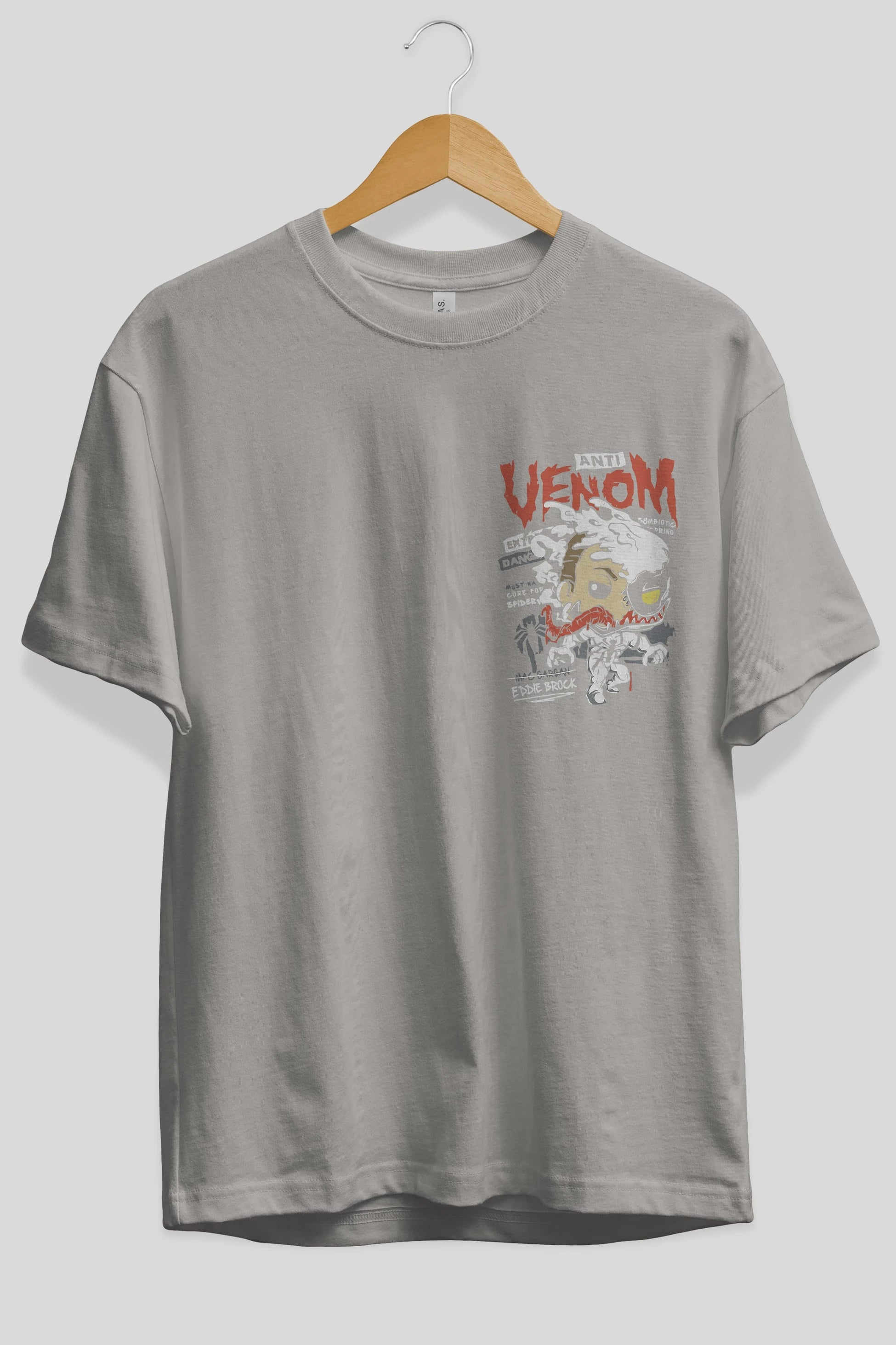 Venom (9) Ön Sol Baskılı Oversize t-shirt Erkek Kadın Unisex %100 Pamuk Bisiklet Yaka tişort