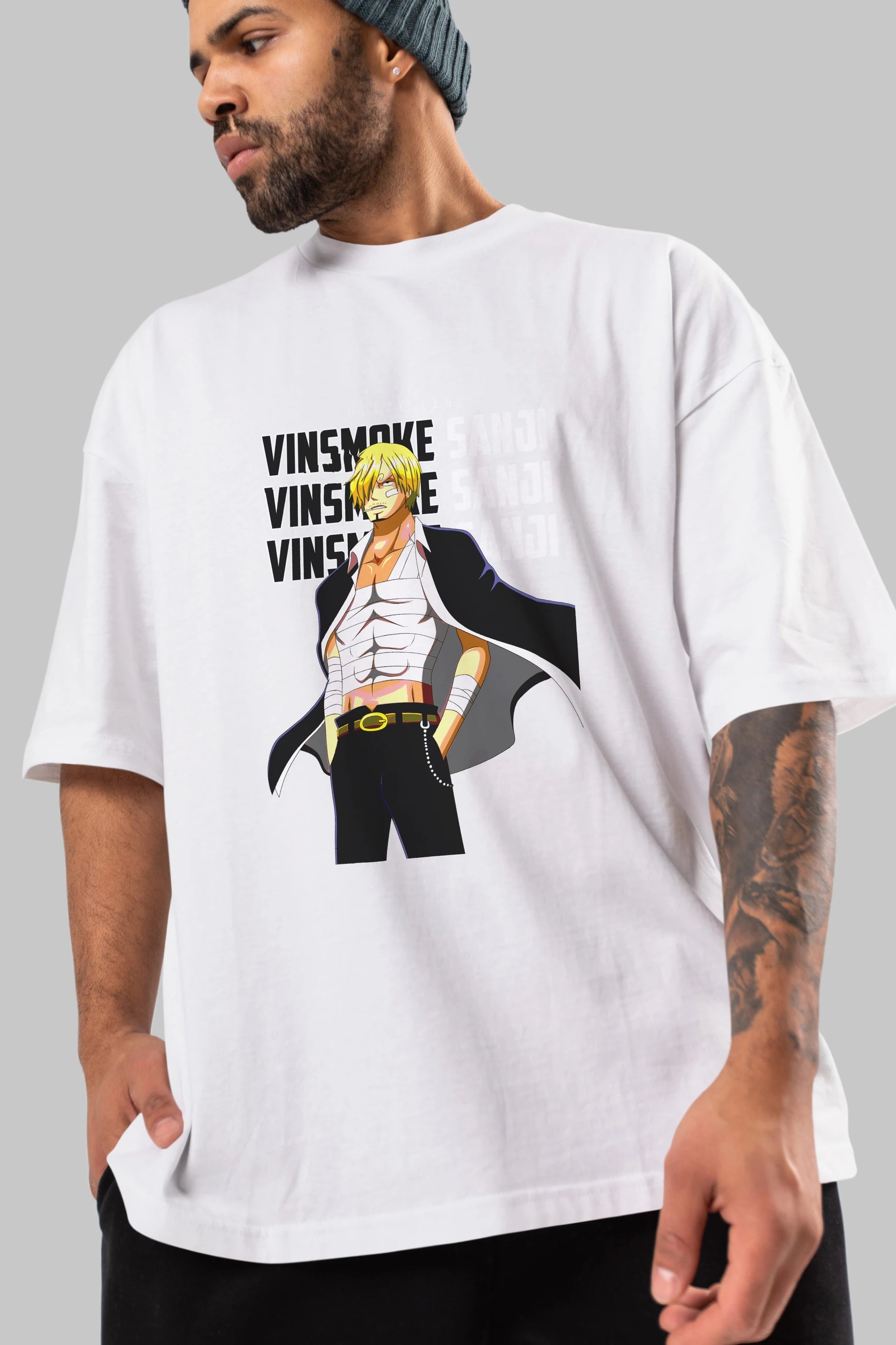 Sanji Anime Ön Baskılı Oversize t-shirt Erkek Kadın Unisex
