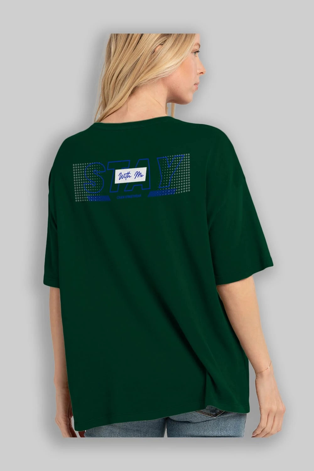 Stay with Me Yazılı Arka Baskılı Oversize t-shirt Erkek Kadın Unisex