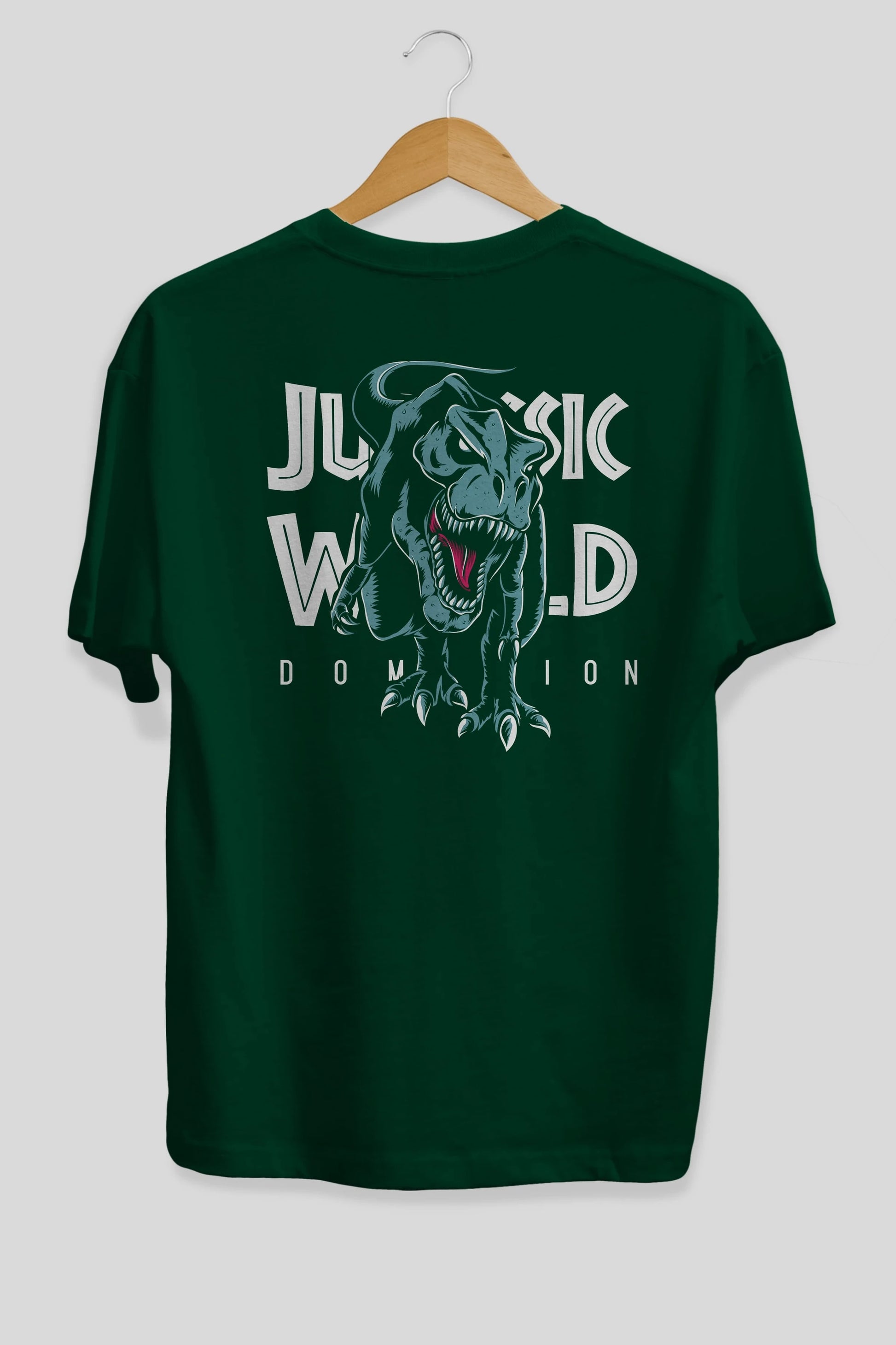 Jurassic Park (1) Arka Baskılı Oversize t-shirt Erkek Kadın Unisex %100 Pamuk Bisiklet Yaka tişort