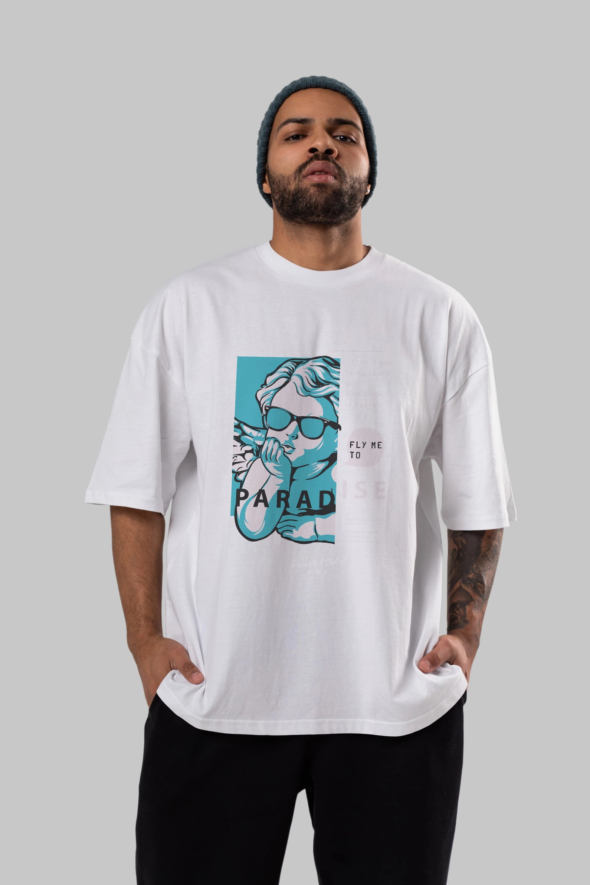 Paradise Fly to Me Ön Baskılı Oversize t-shirt Erkek Kadın Unisex