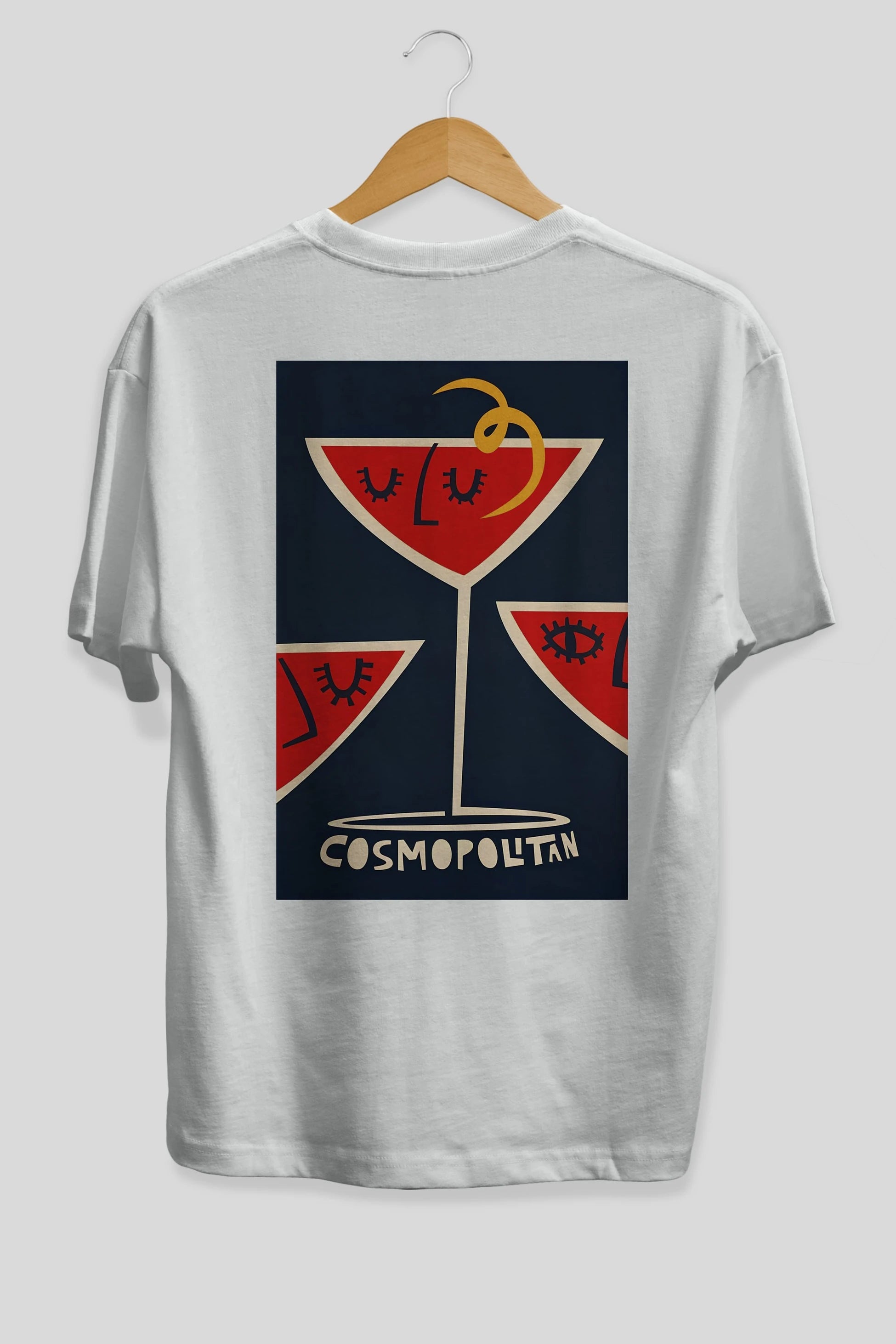 Cosmopolitan 4 Arka Baskılı Oversize t-shirt Erkek Kadın Unisex %100 Pamuk Bisiklet Yaka tişort