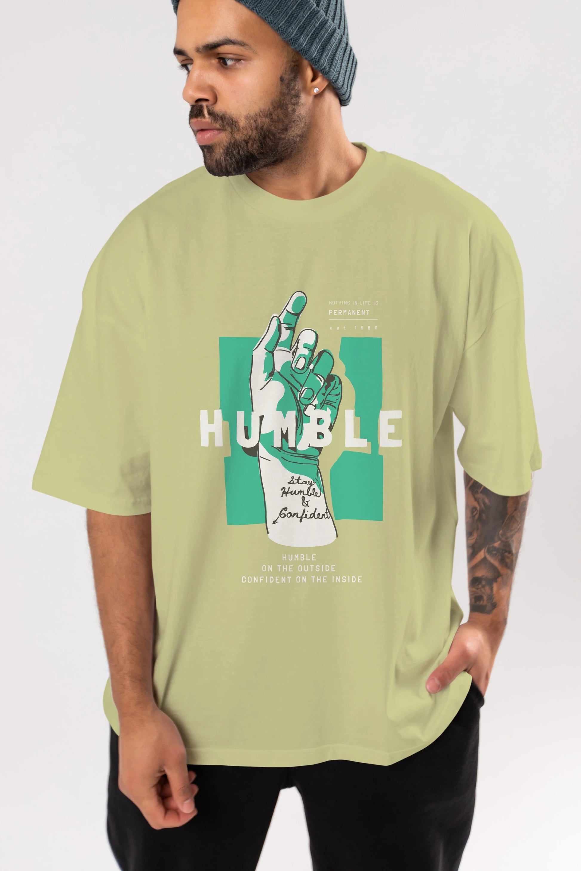 Humble Ön Baskılı Oversize t-shirt Erkek Kadın Unisex