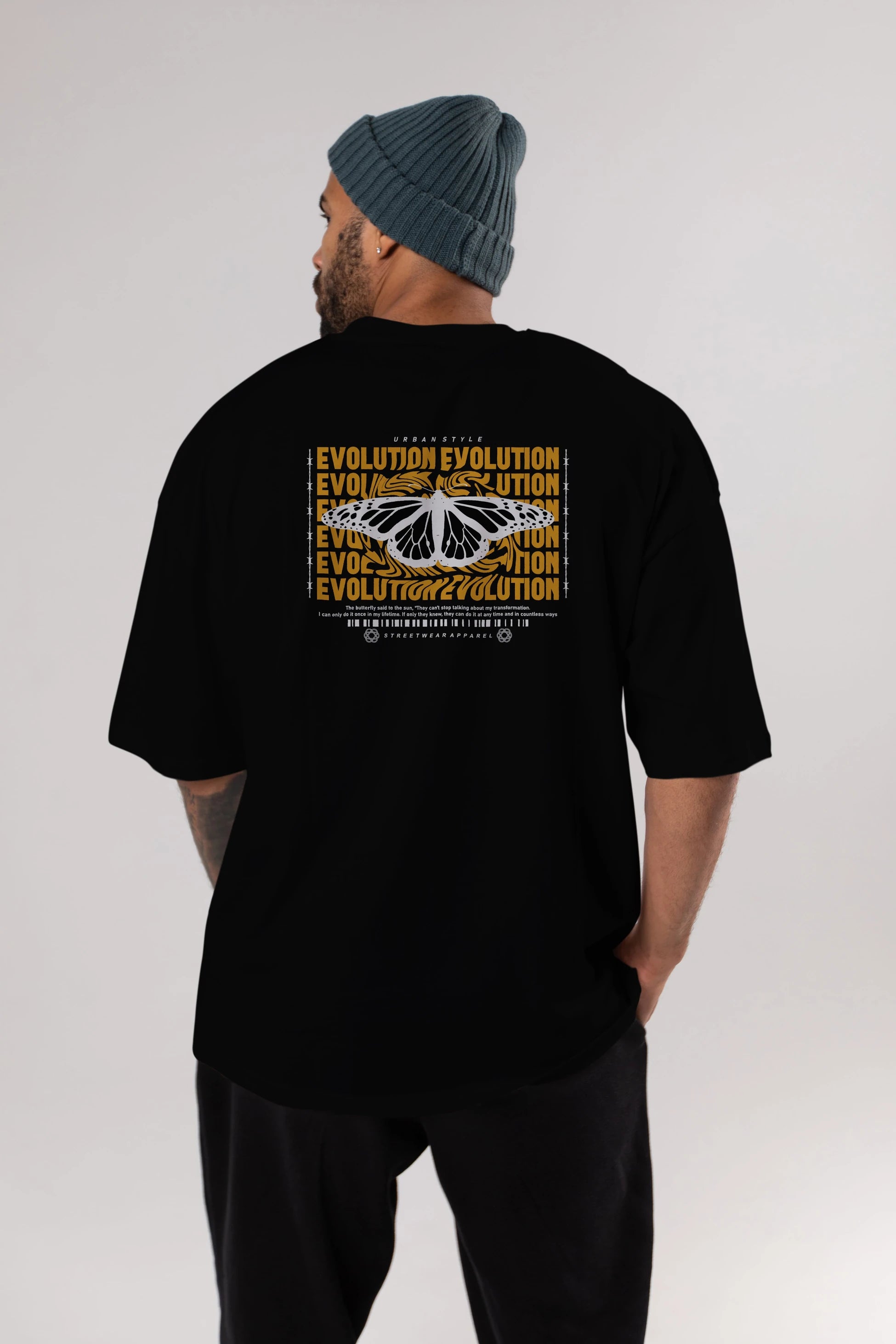 Evolution Urban Style Arka Baskılı Oversize t-shirt Erkek Kadın Unisex