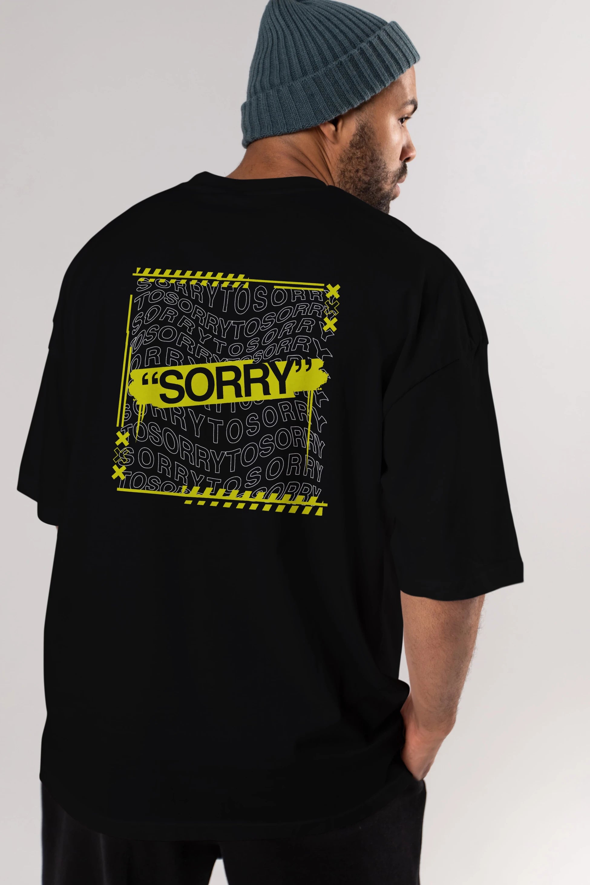 Sorry to Sorry Arka Baskılı Oversize t-shirt Erkek Kadın Unisex