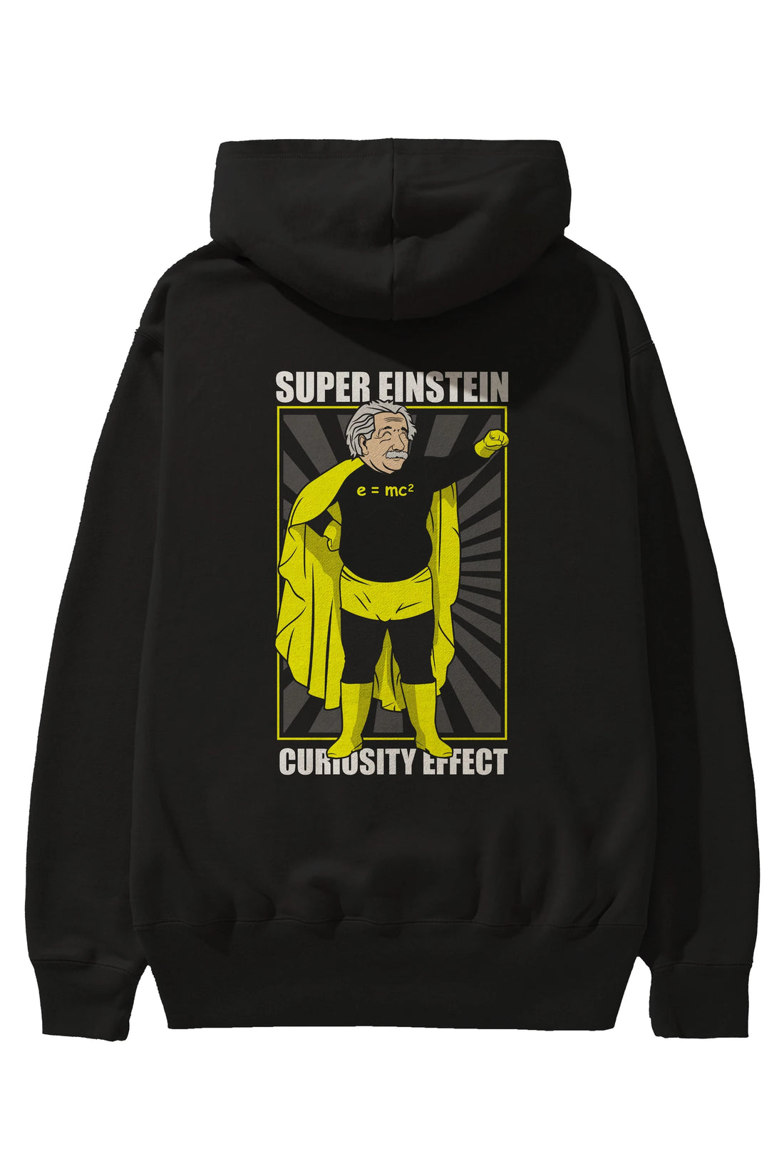 Super Einsten Arka Baskılı Hoodie Oversize Kapüşonlu Sweatshirt Erkek Kadın Unisex