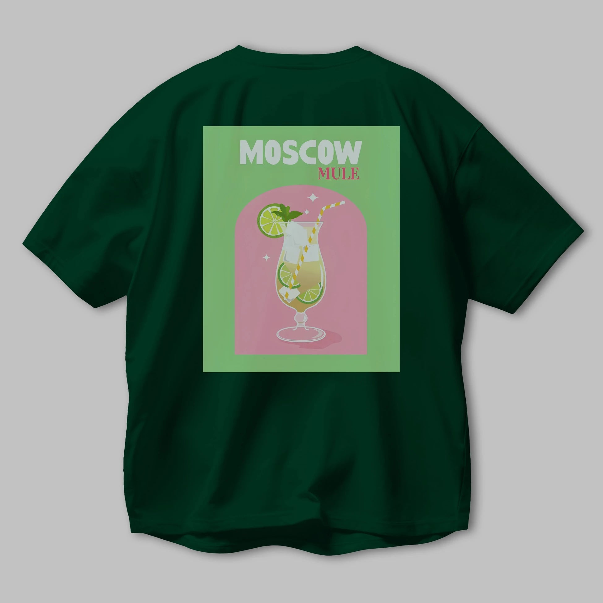 Moscow Mule 5 Arka Baskılı Oversize t-shirt Erkek Kadın Unisex %100 Pamuk Bisiklet Yaka tişort