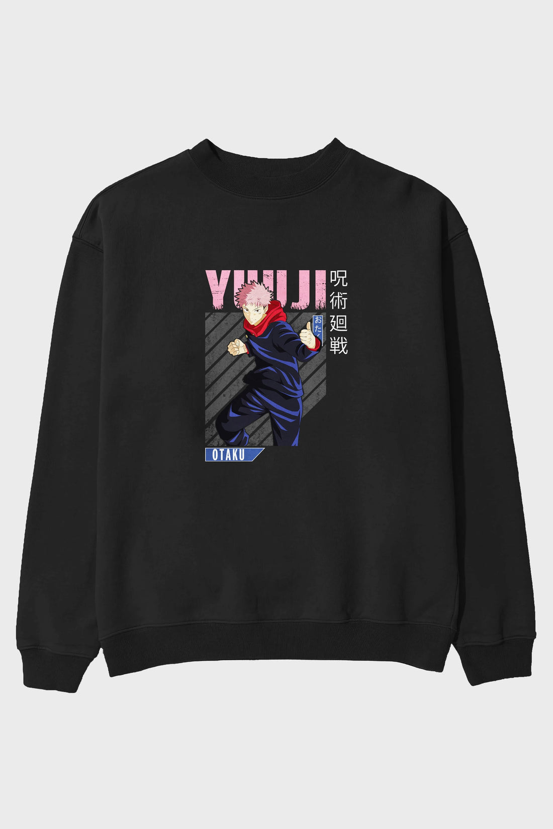 Yuuji Itadori Anime Ön Baskılı Oversize Sweatshirt Erkek Kadın Unisex