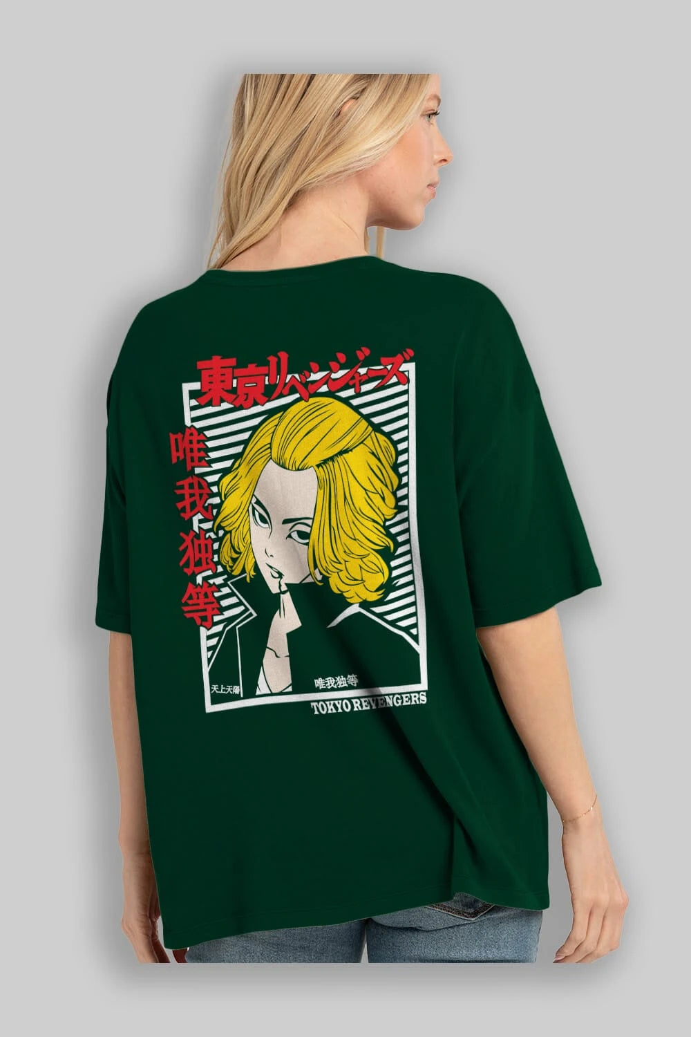 TokyoRev. M Anime Arka Baskılı Oversize t-shirt Erkek Kadın Unisex