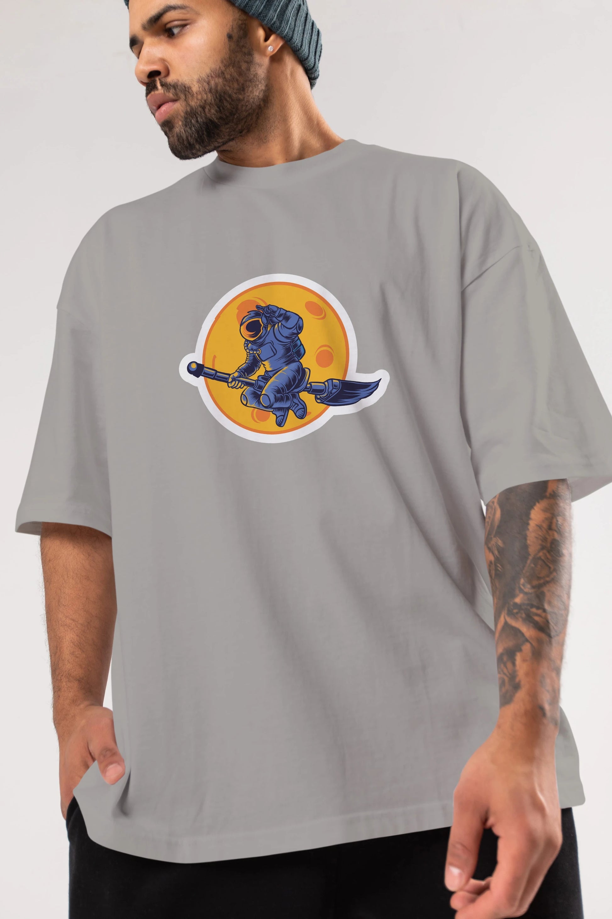 Space Witch Sticker Ön Baskılı Oversize t-shirt Erkek Kadın Unisex