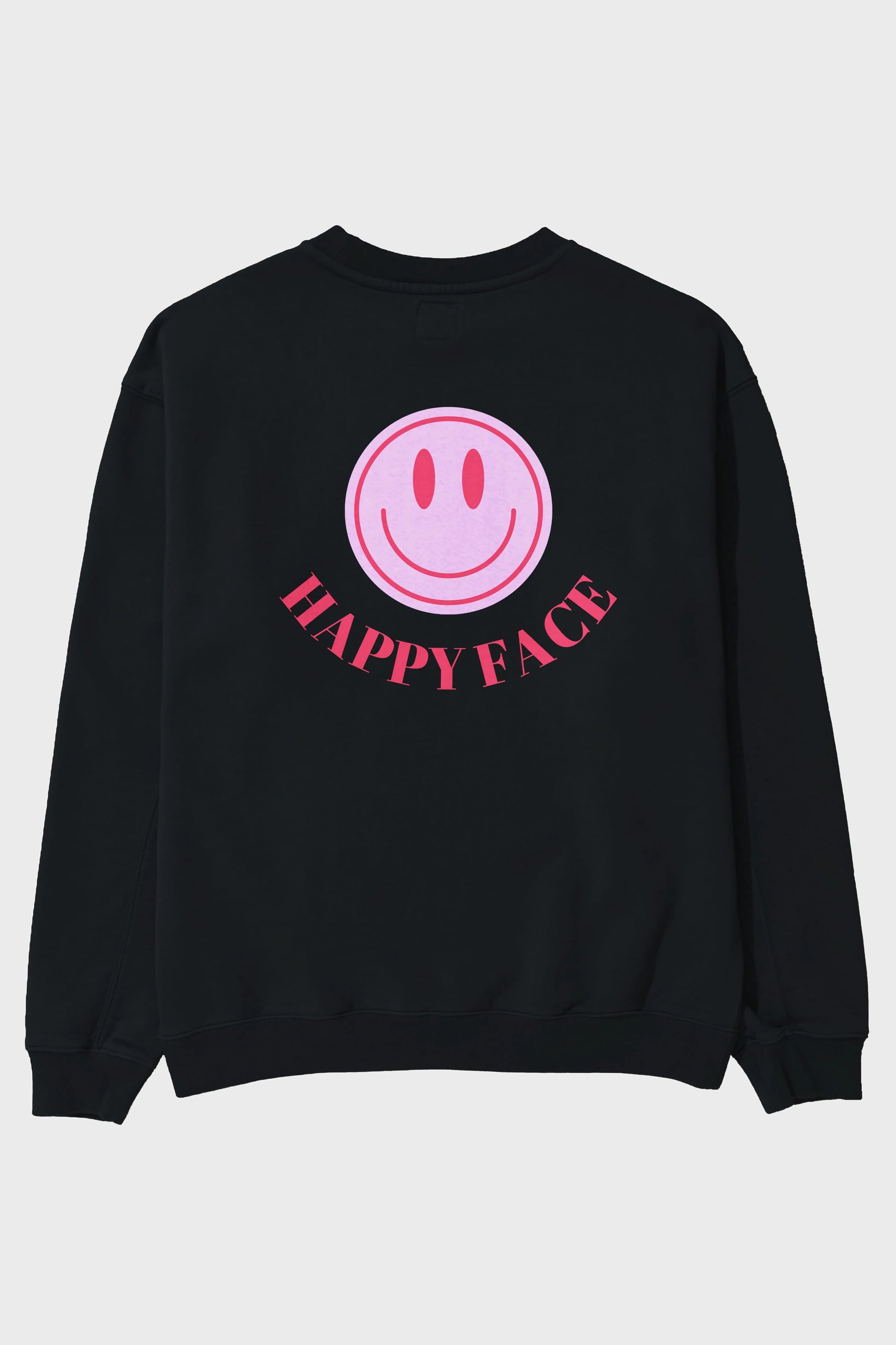 Happy Face Yazılı Arka Baskılı Oversize Sweatshirt Erkek Kadın Unisex