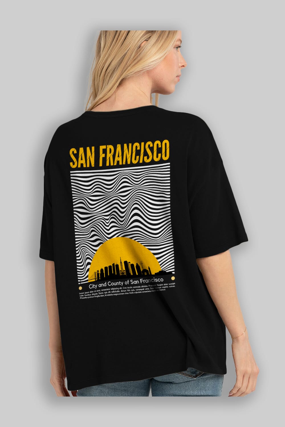 San Francisco Yazılı Arka Baskılı Oversize t-shirt Erkek Kadın Unisex