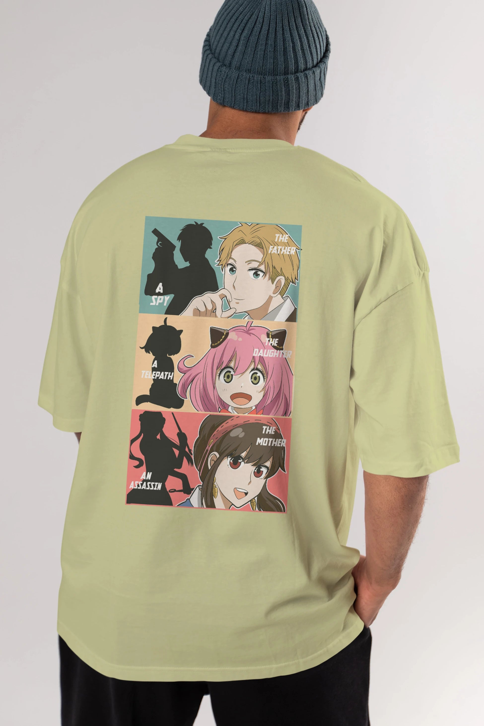 SPY X FAMILY Anime Arka Baskılı Oversize t-shirt Erkek Kadın Unisex