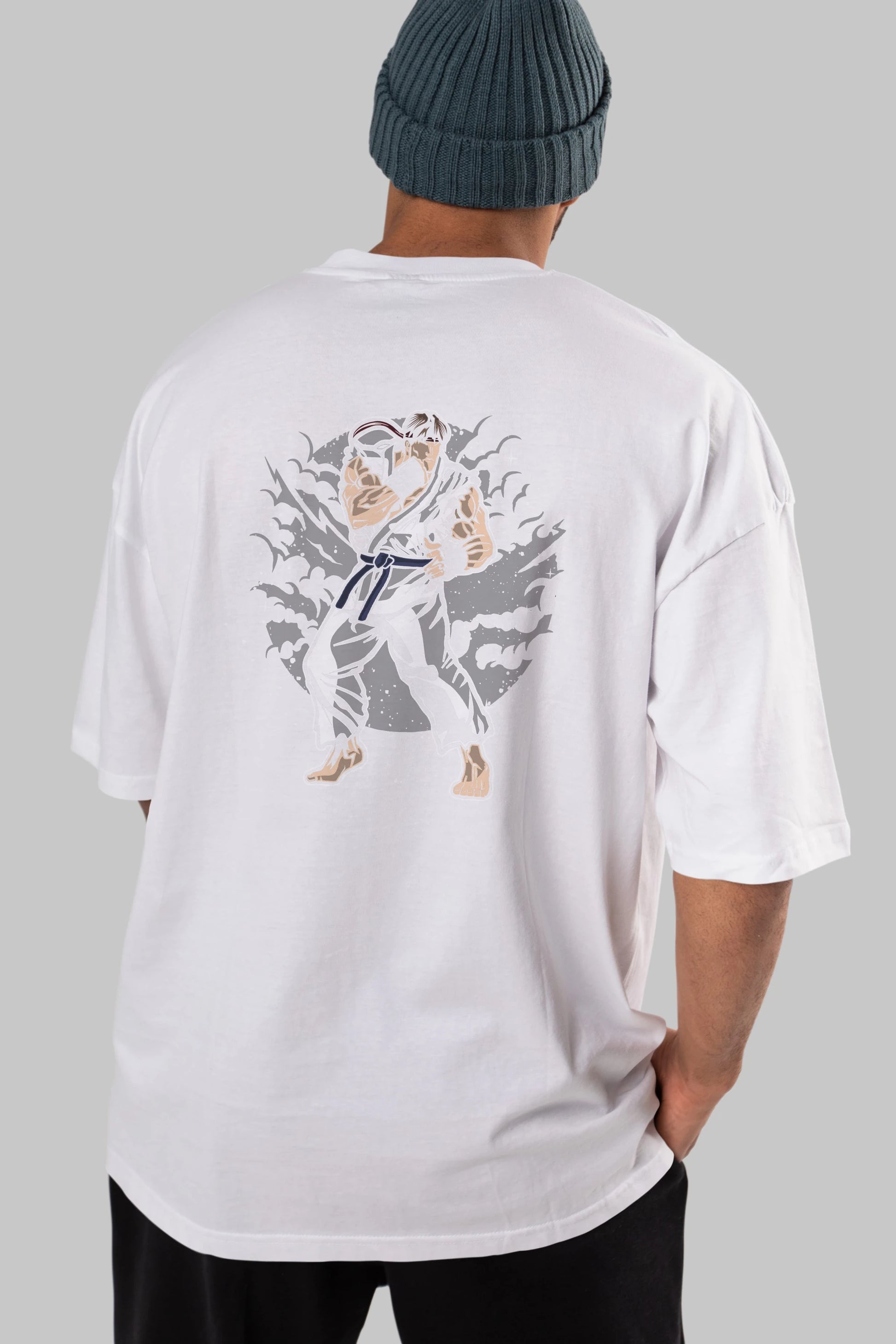 RYU Arka Baskılı Oversize t-shirt Erkek Kadın Unisex %100 Pamuk