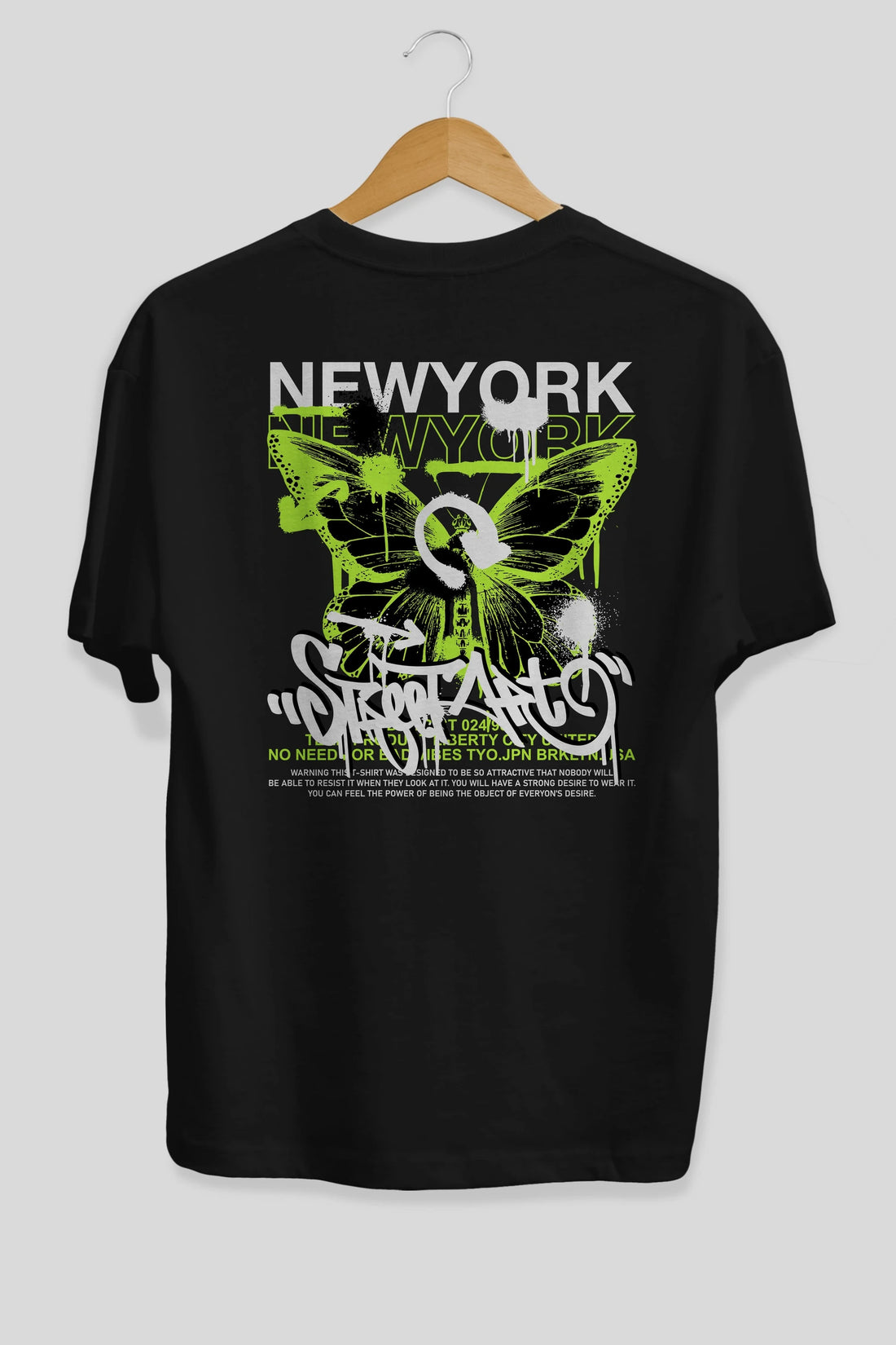 New York Street Style Arka Baskılı Oversize t-shirt Erkek Kadın Unisex