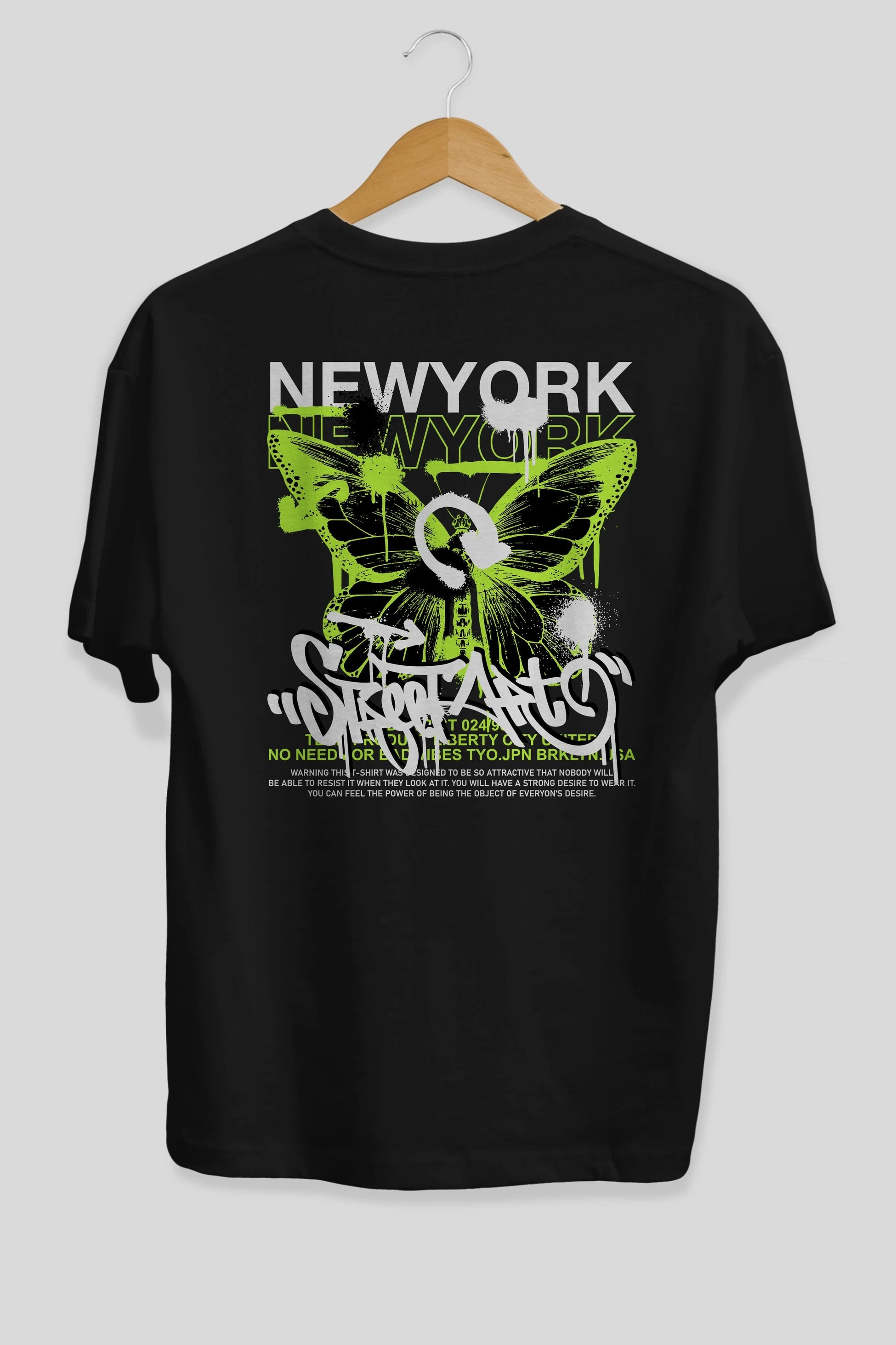 New York Street Style Arka Baskılı Oversize t-shirt Erkek Kadın Unisex