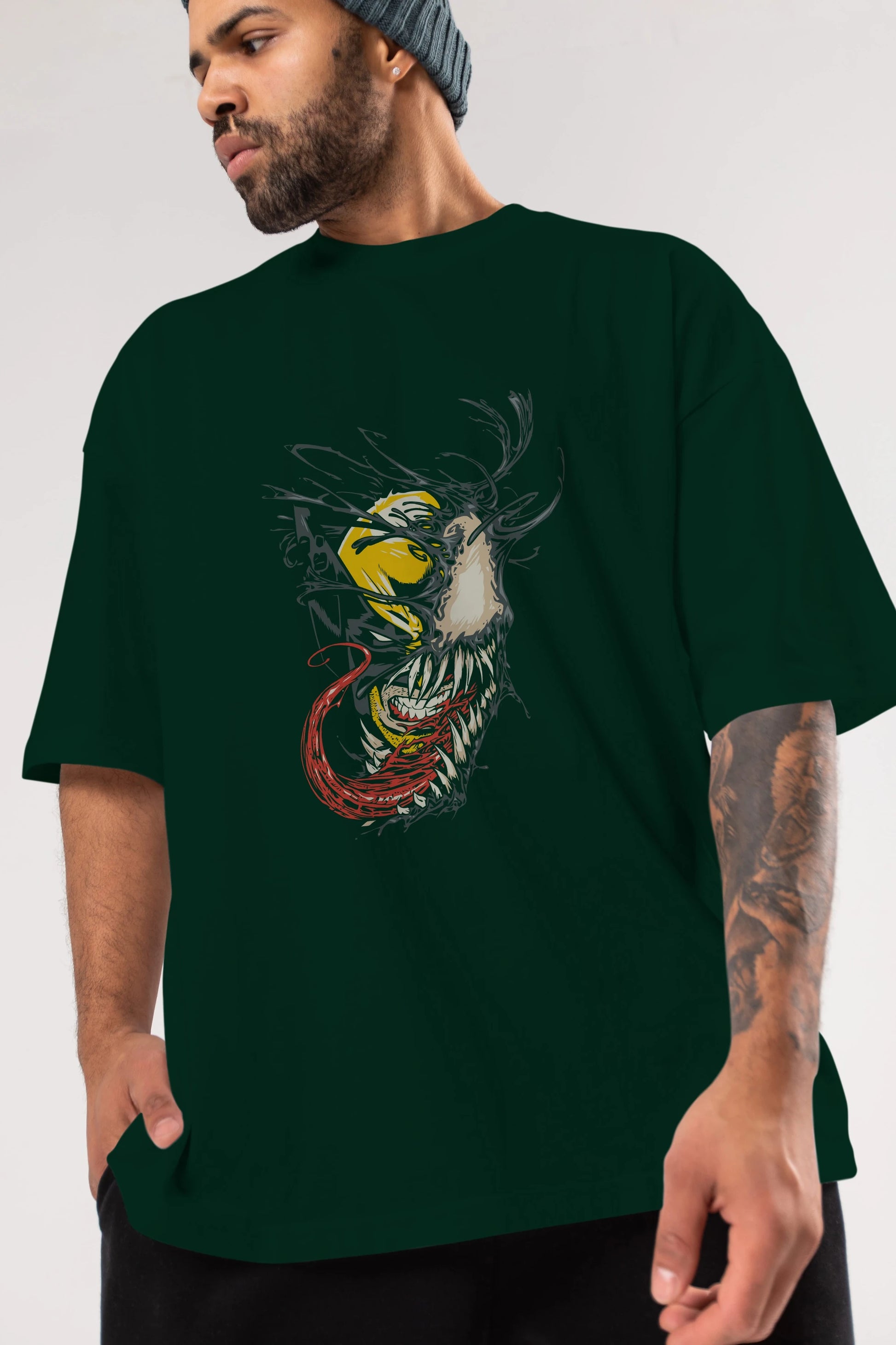 Venom (4) Ön Baskılı Oversize t-shirt Erkek Kadın Unisex %100 Pamuk Bisiklet Yaka tişort