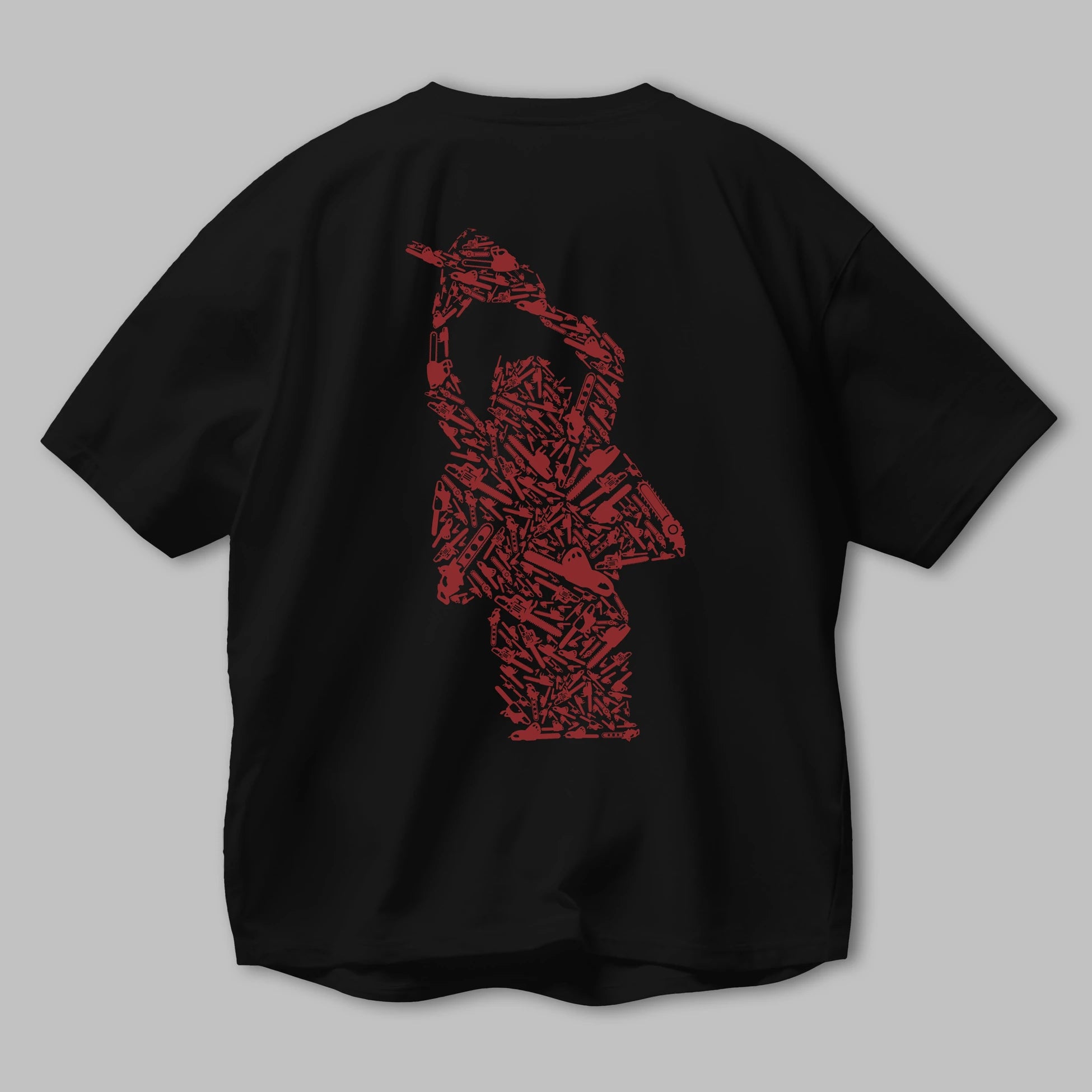 Chainsaw Arka Baskılı Oversize t-shirt %100 pamuk Erkek Kadın Unisex