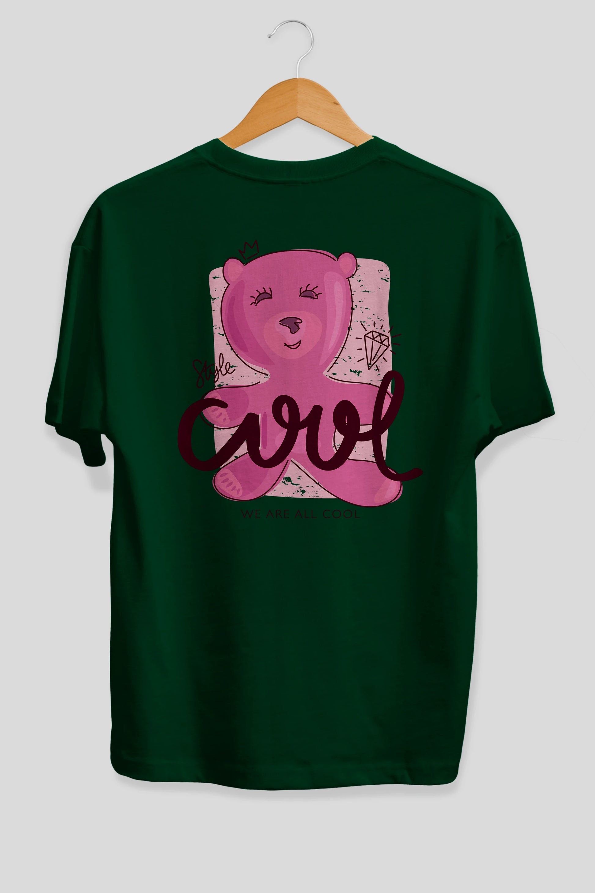 Cool Style Bear Arka Baskılı Oversize t-shirt Erkek Kadın Unisex