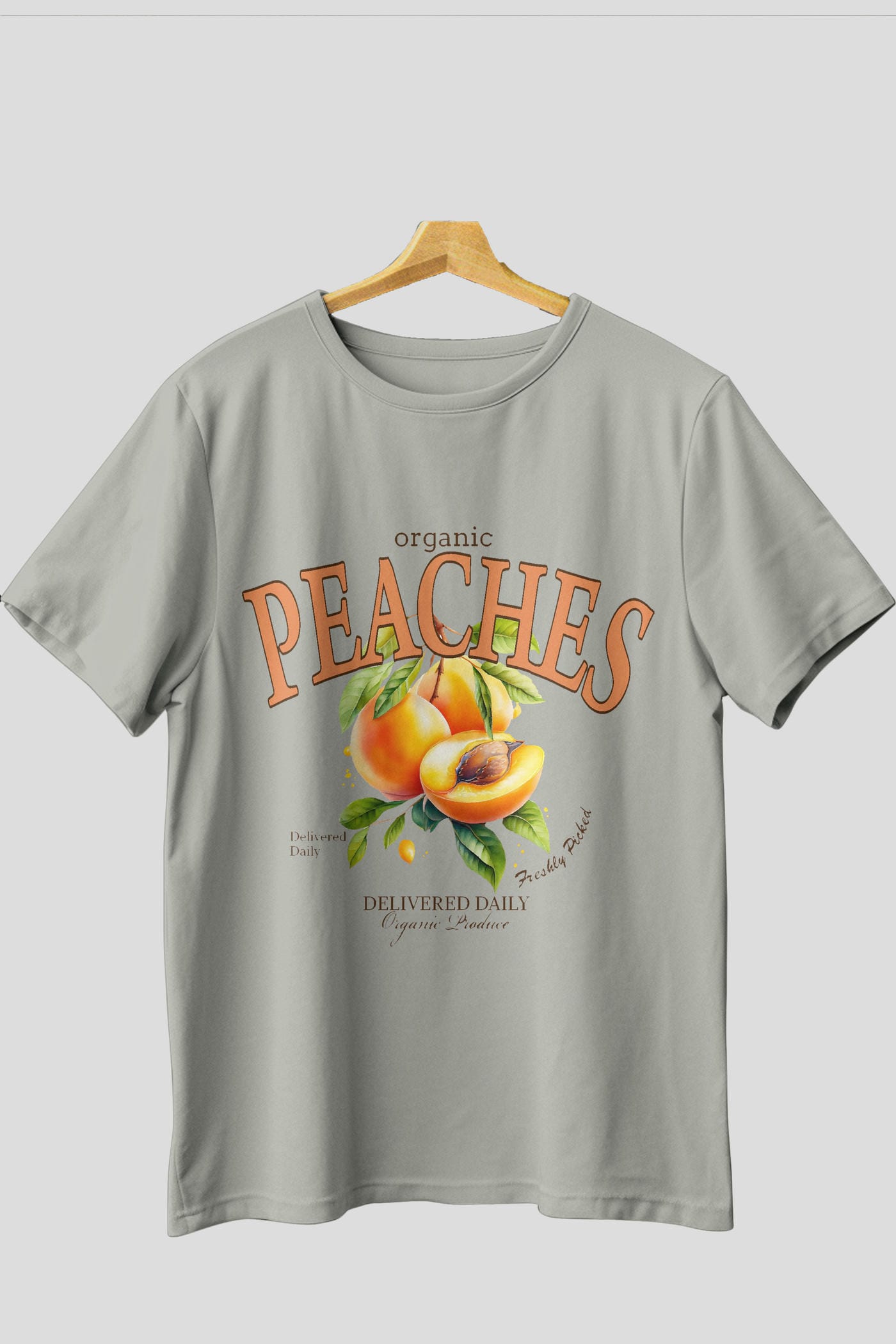 Peaches Ön Baskılı Oversize t-shirt Erkek Kadın Pamuk Bisiklet Yaka tişort
