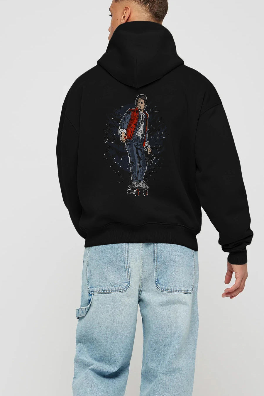 MARTY Arka Baskılı Hoodie Oversize Kapüşonlu Sweatshirt Erkek Kadın Unisex