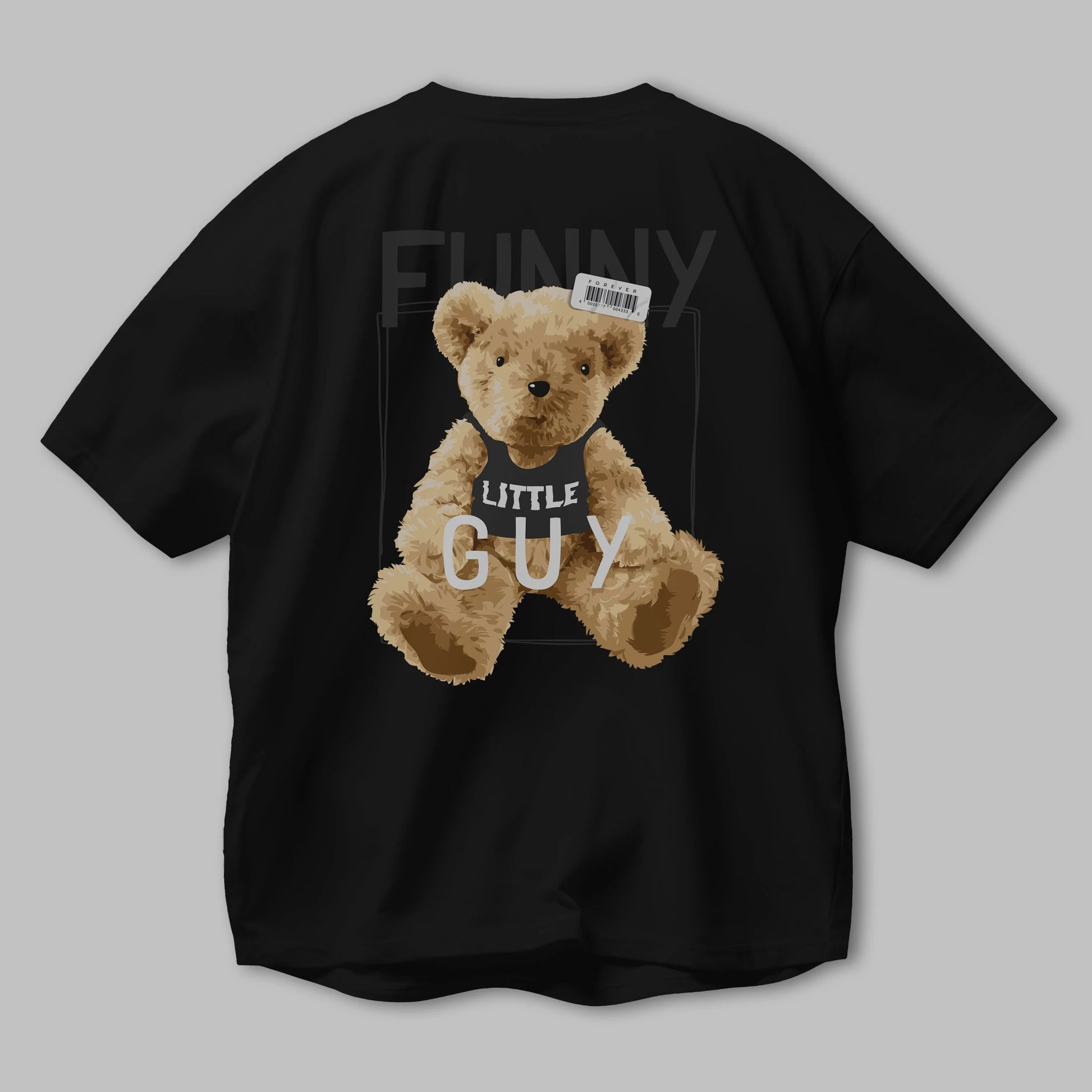 Teddy Bear Funny Arka Baskılı Oversize t-shirt Erkek Kadın Unisex %100 Pamuk