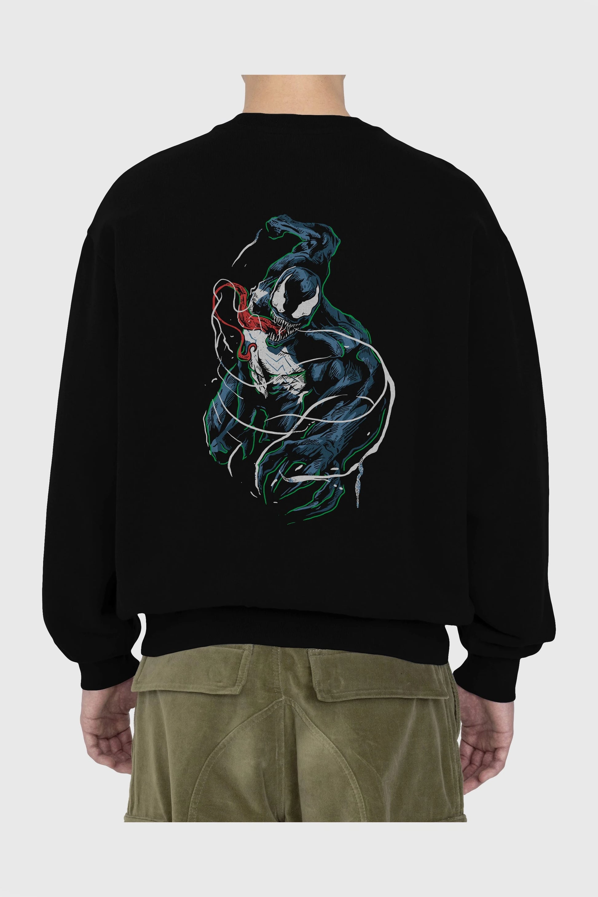 Venom (5) Arka Baskılı Oversize Sweatshirt Erkek Kadın Unisex
