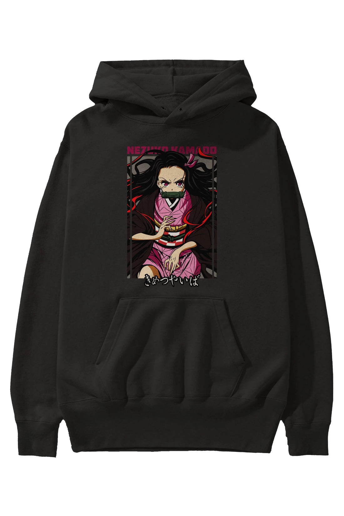 Nezuko Kamado 1 Anime Ön Baskılı Hoodie Oversize Kapüşonlu Sweatshirt Erkek Kadın Unisex