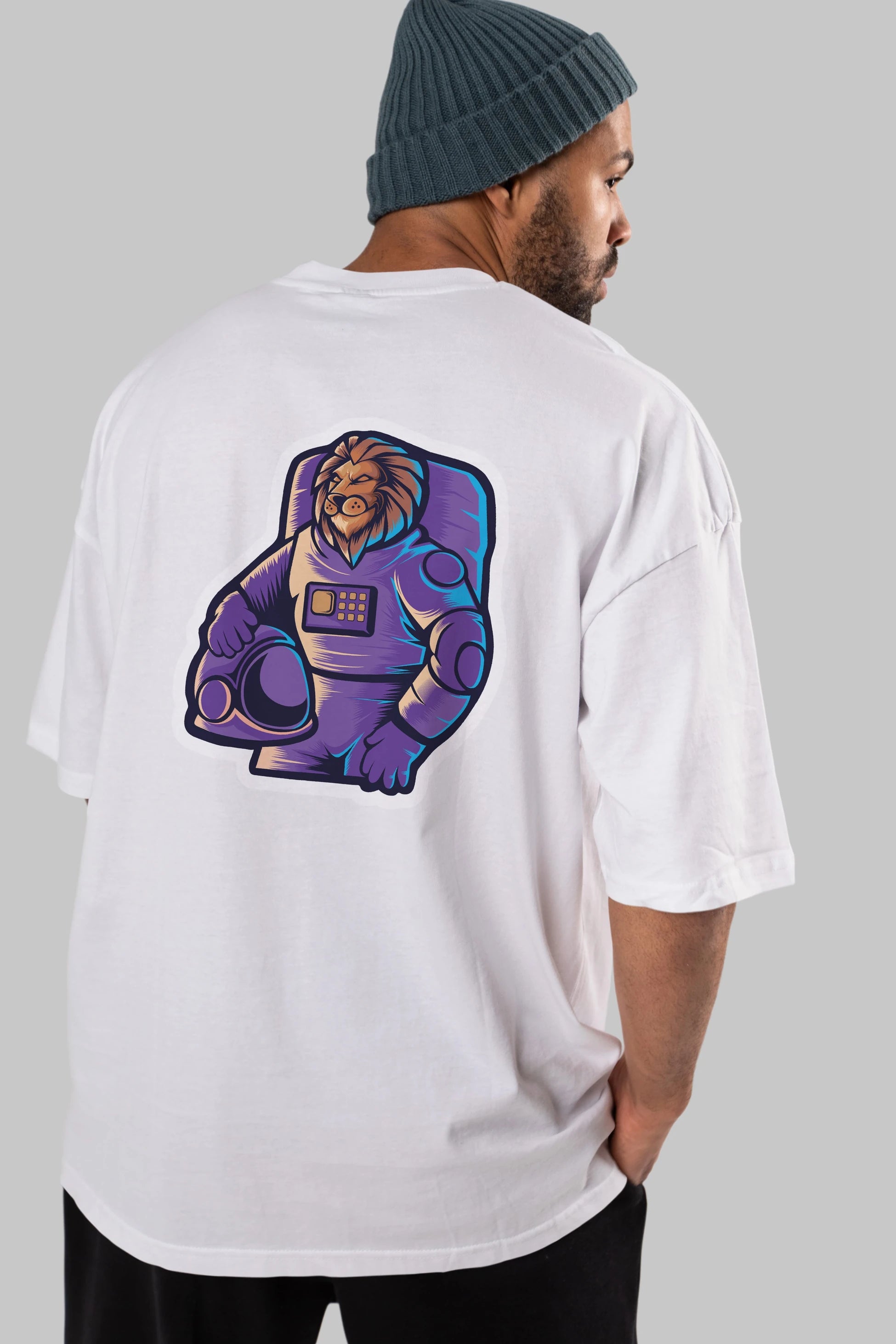 Astroking Sticker Arka Baskılı Oversize t-shirt Erkek Kadın Unisex