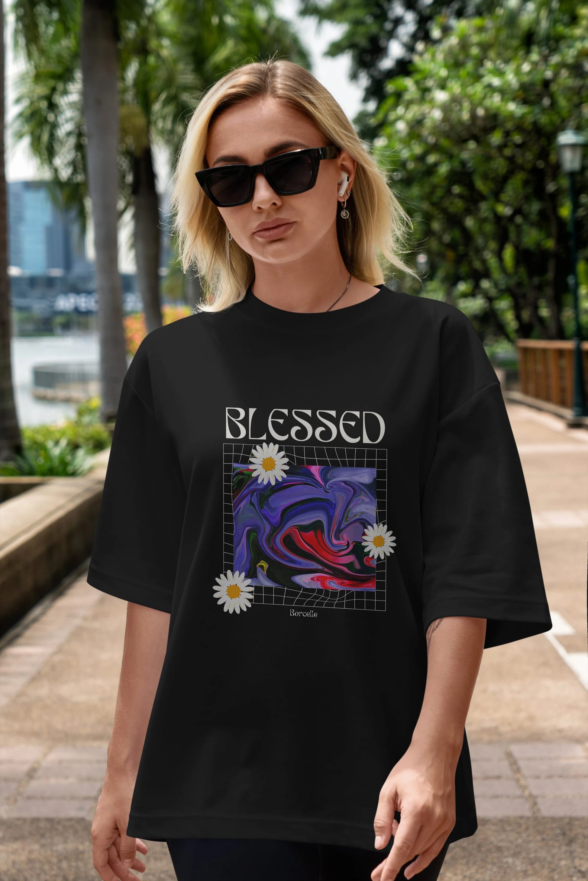 Blessed Ön Baskılı Oversize t-shirt Erkek Kadın Unisex