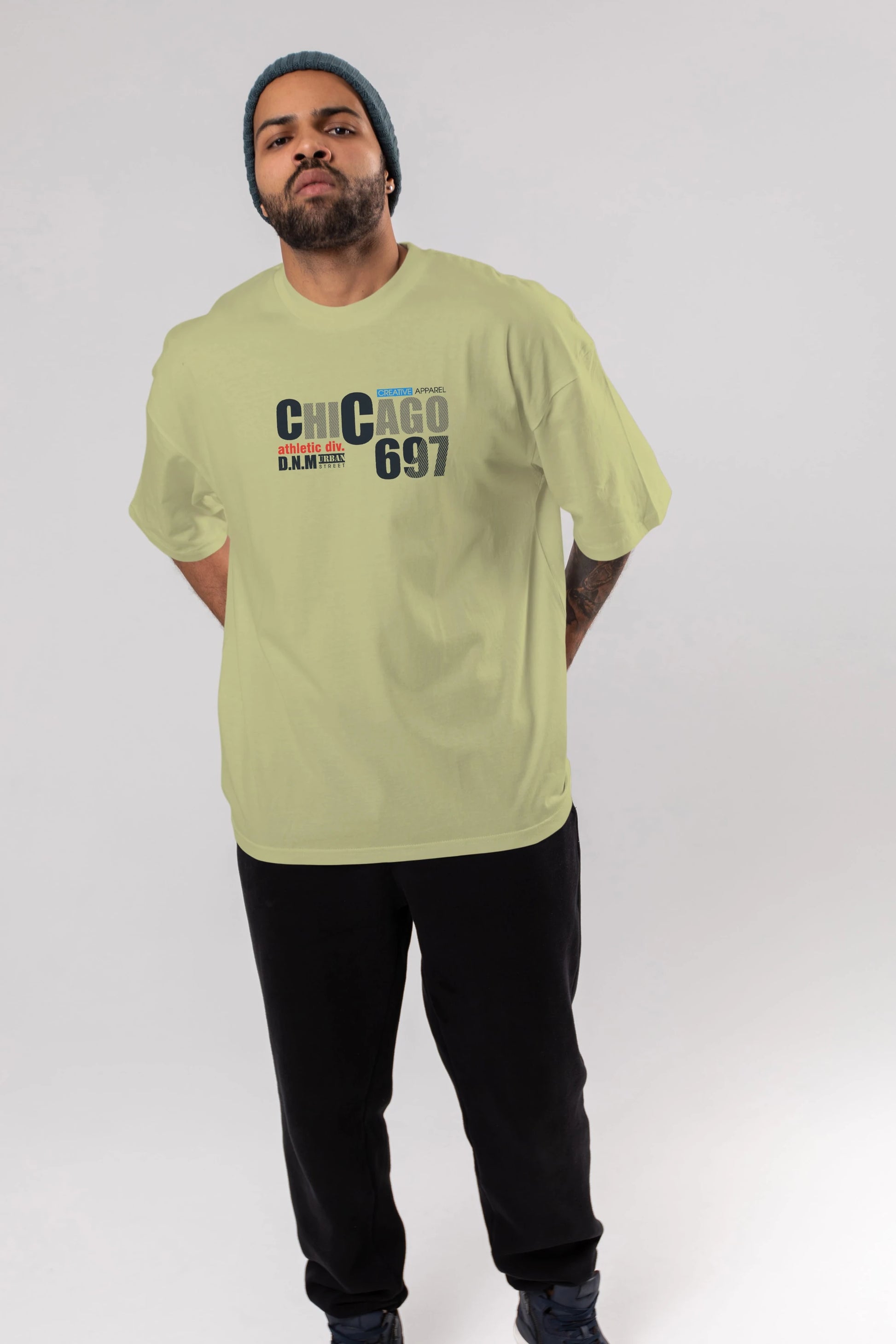 Chicago 697 Ön Baskılı Oversize t-shirt Erkek Kadın Unisex