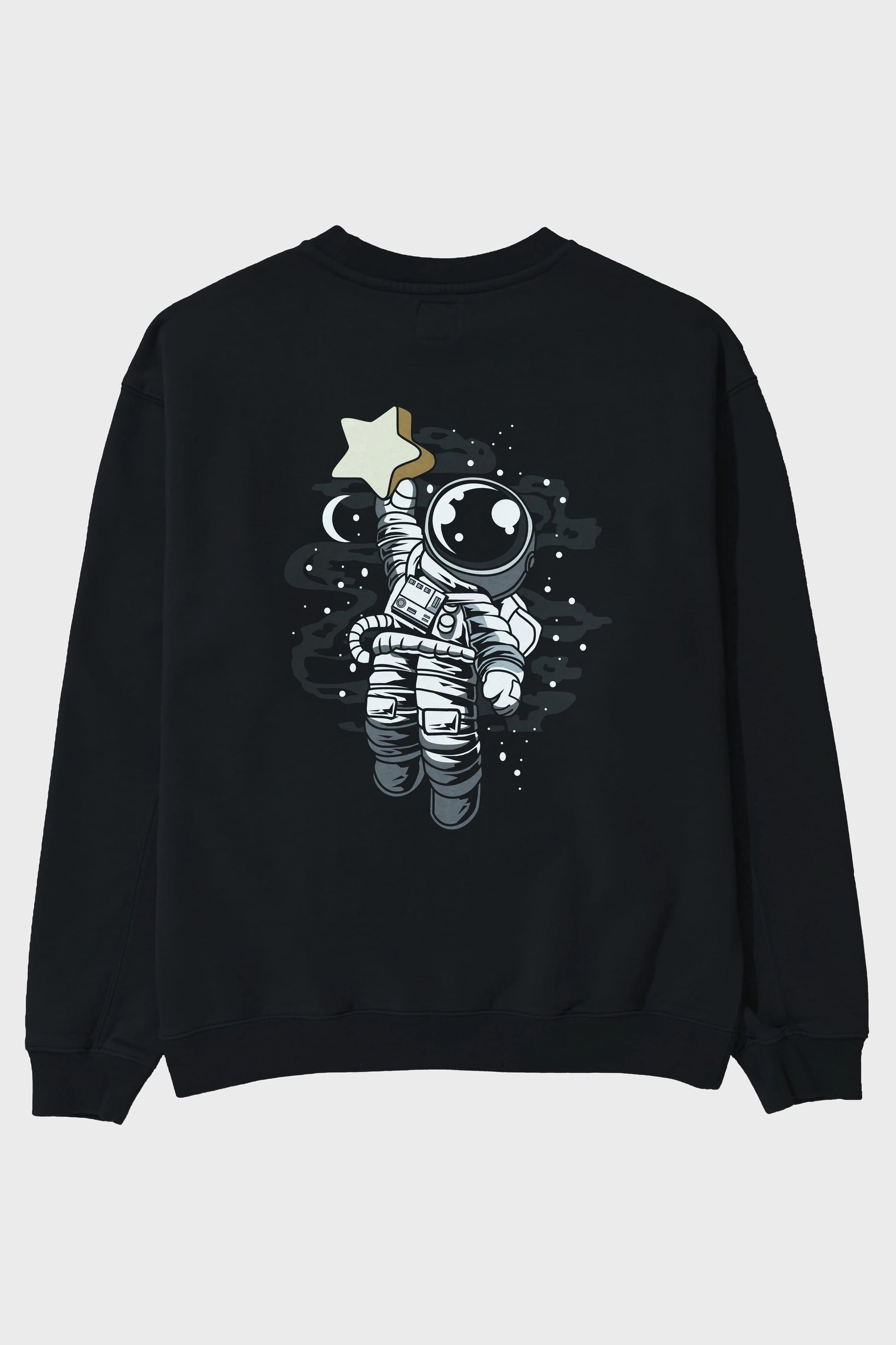 Astronaut Reach The Star Arka Baskılı Oversize Sweatshirt Erkek Kadın Unisex