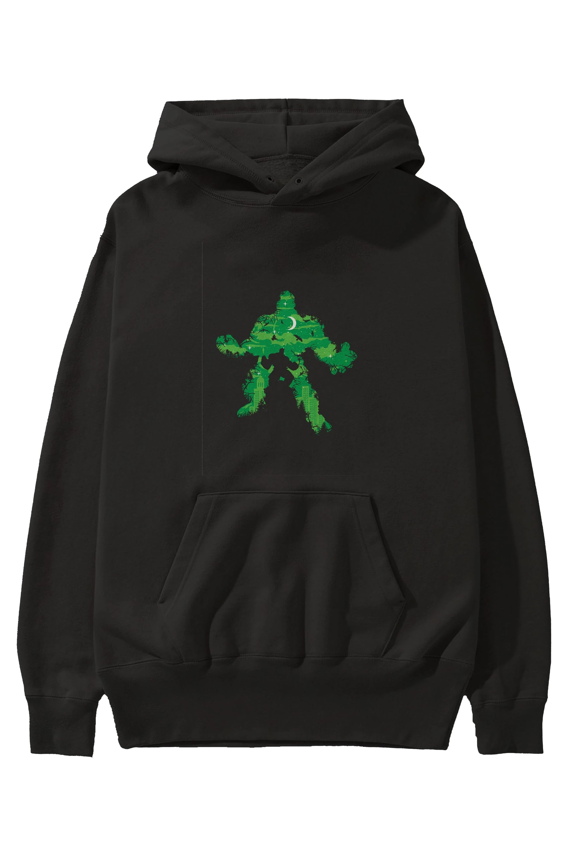 Green Monster Ön Baskılı Hoodie Oversize Kapüşonlu Sweatshirt Erkek Kadın Unisex