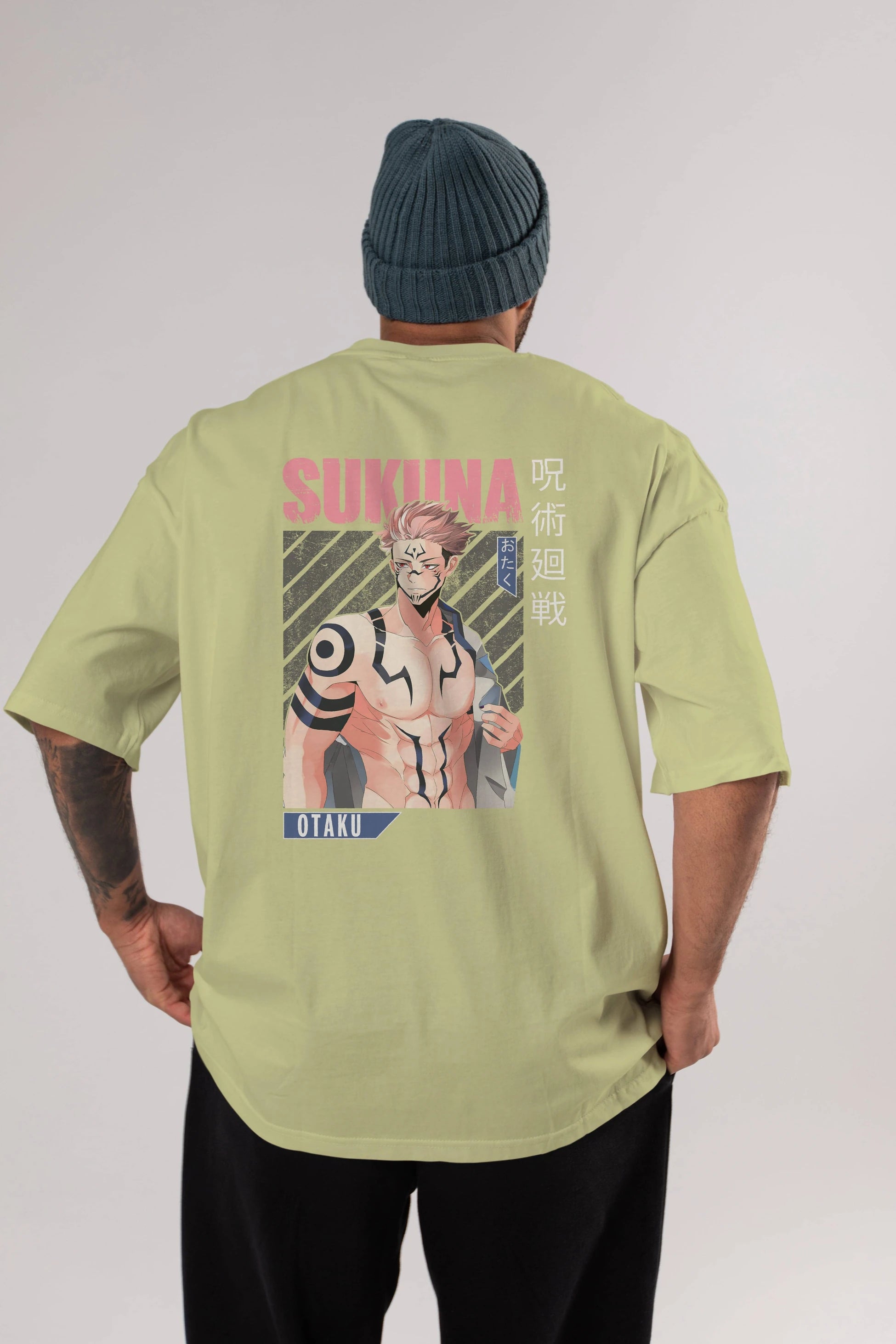 Sukuna Ryoumen 1 Anime Arka Baskılı Oversize t-shirt Erkek Kadın Unisex