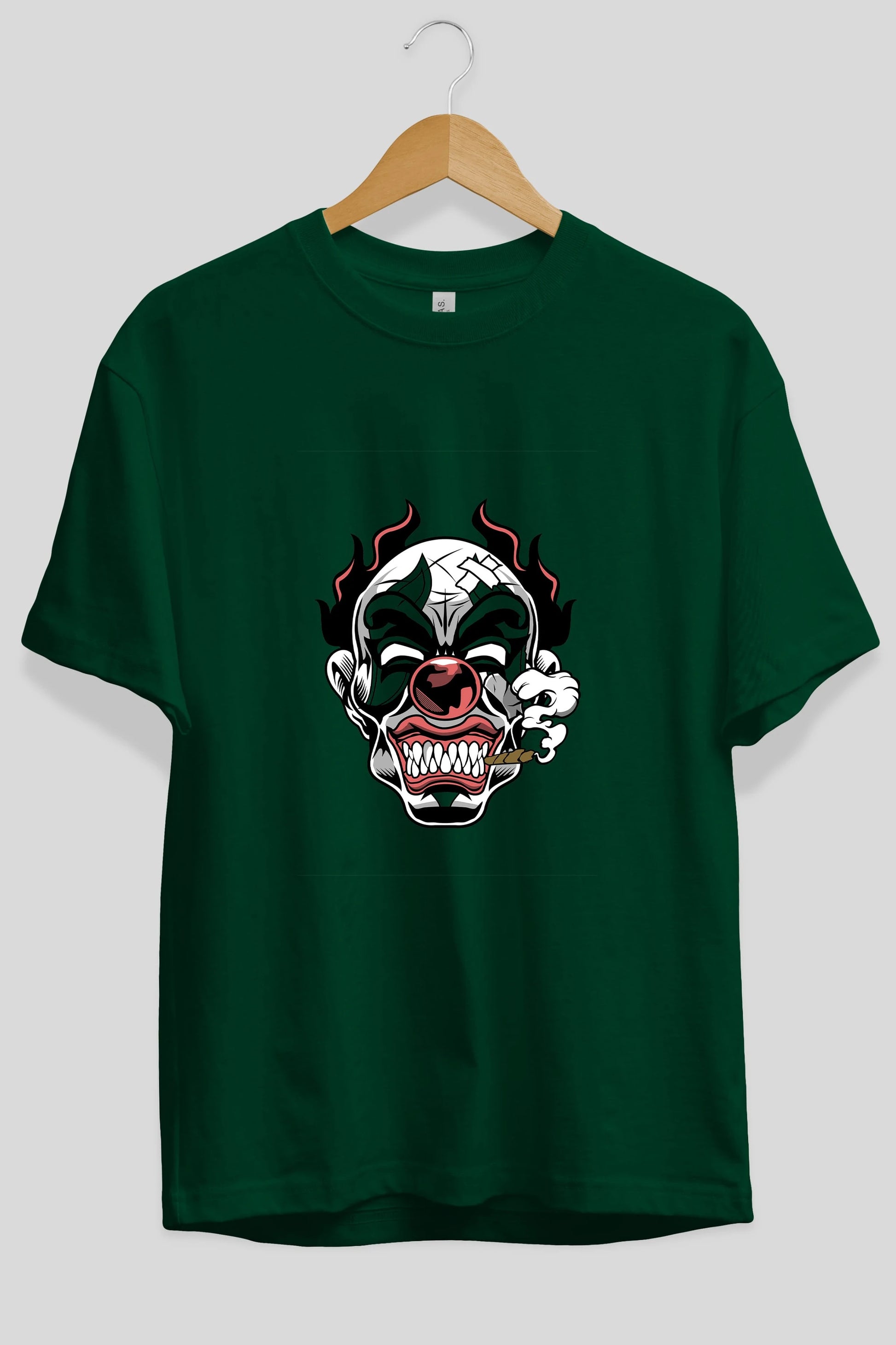 Clown Horror Ön Baskılı Oversize t-shirt Erkek Kadın Unisex %100 Pamuk tişort