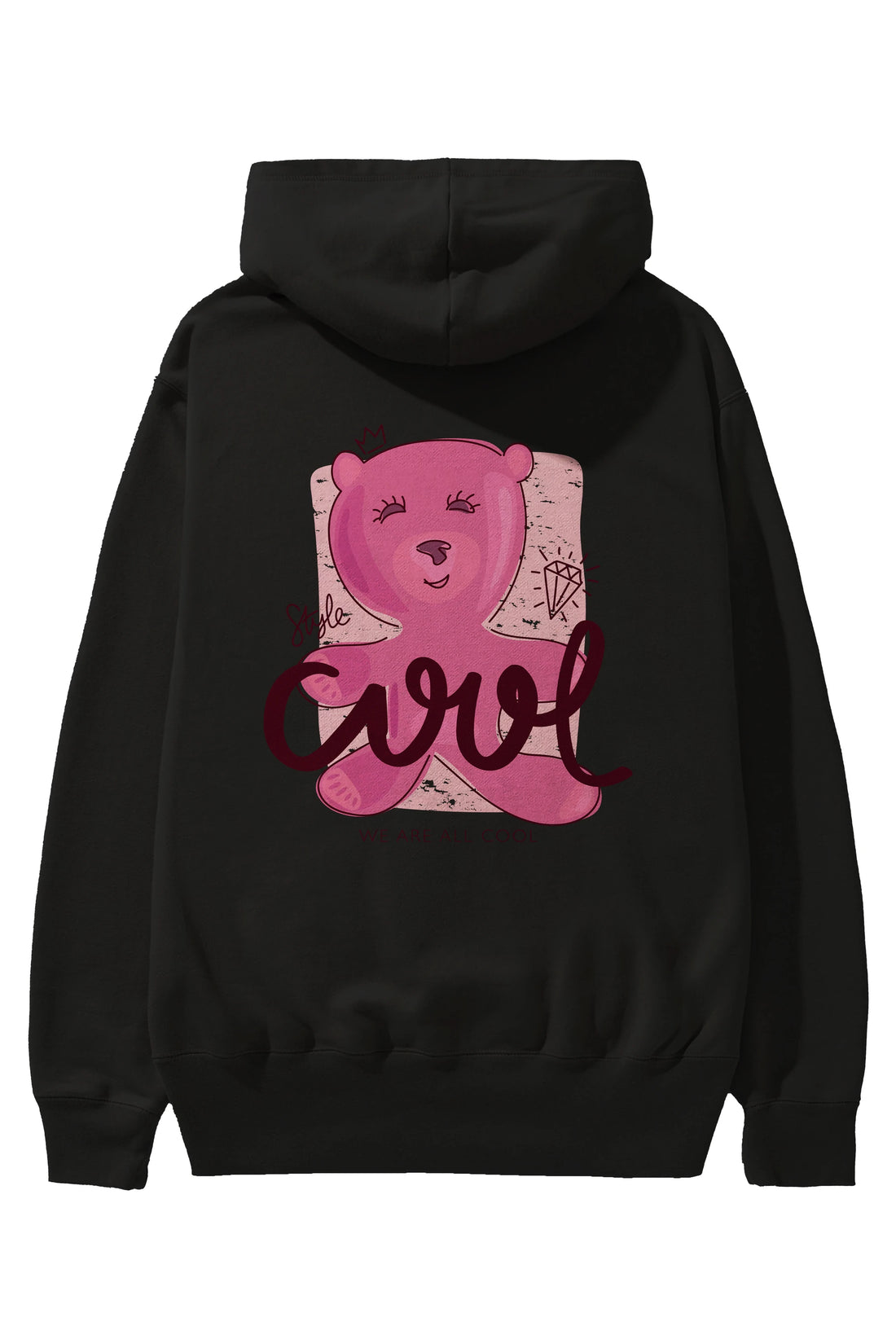 Cool Style Bear Arka Baskılı Hoodie Oversize Kapüşonlu Sweatshirt Erkek Kadın Unisex