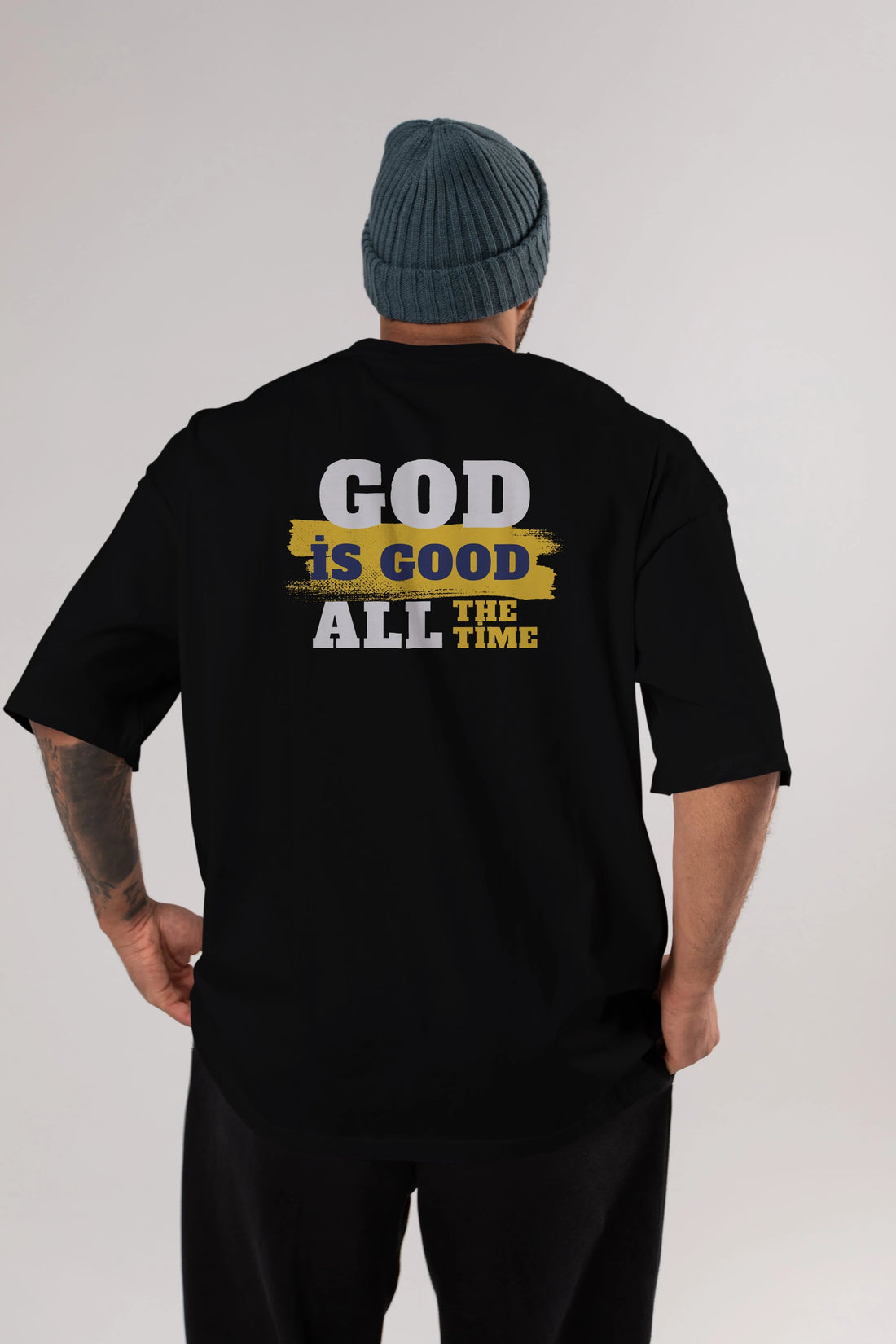 God is Good Yazılı Arka Baskılı Oversize t-shirt Erkek Kadın Unisex