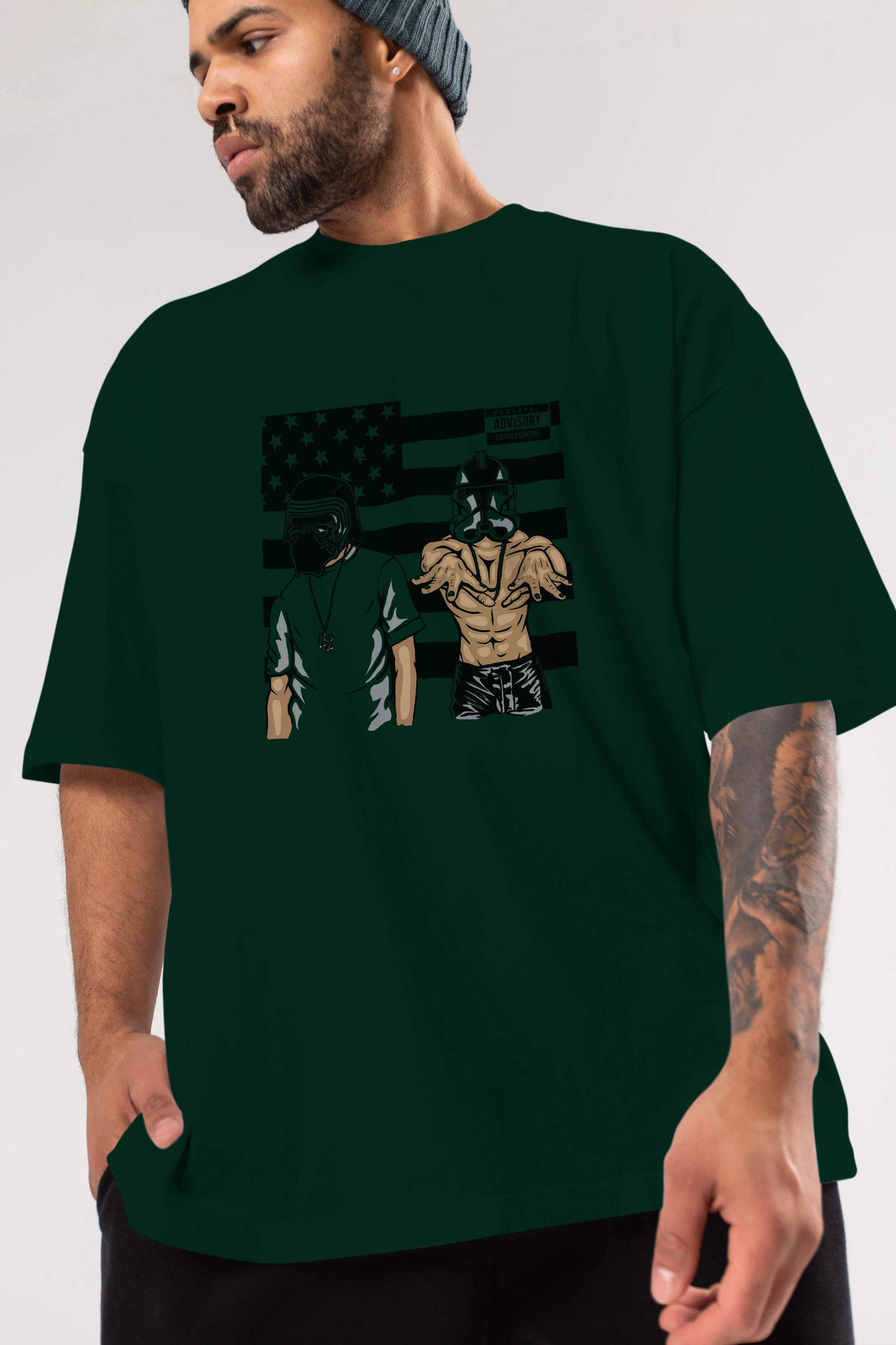 Darkonia Ön Baskılı Oversize t-shirt Erkek Kadın Unisex %100 Pamuk tişort