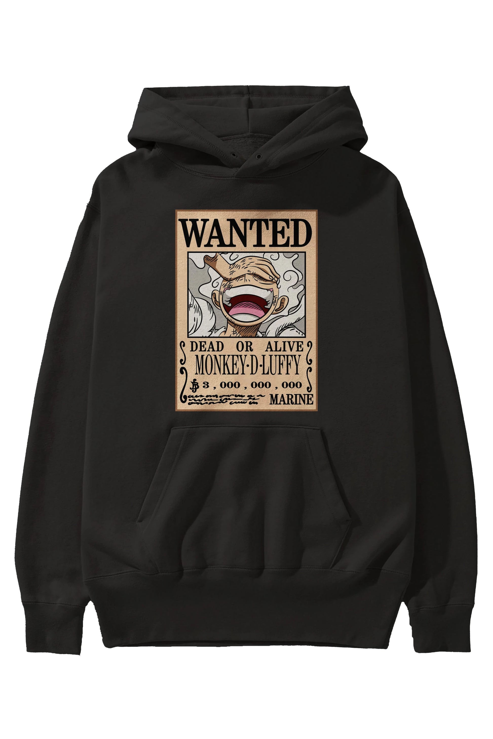 CARTEL LUFFY GEAR 5 Anime Ön Baskılı Hoodie Oversize Kapüşonlu Sweatshirt Erkek Kadın Unisex