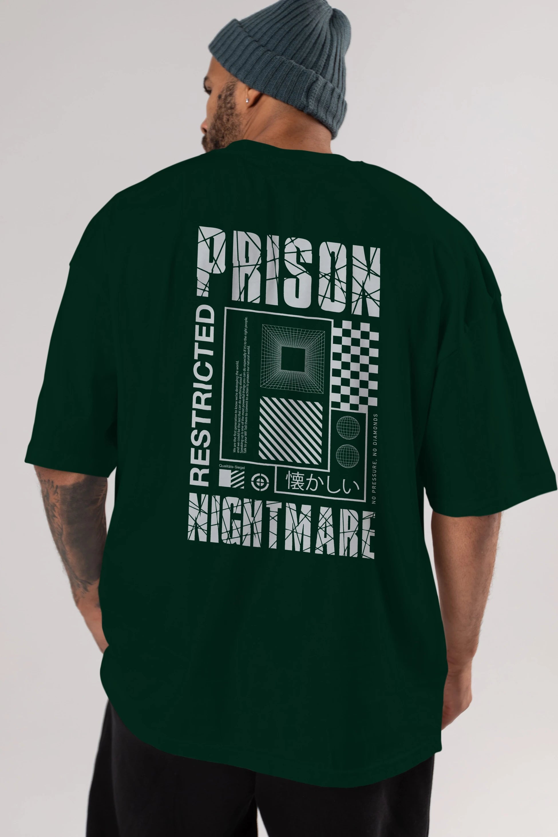 Prison Nightmare Arka Baskılı Oversize t-shirt Erkek Kadın Unisex