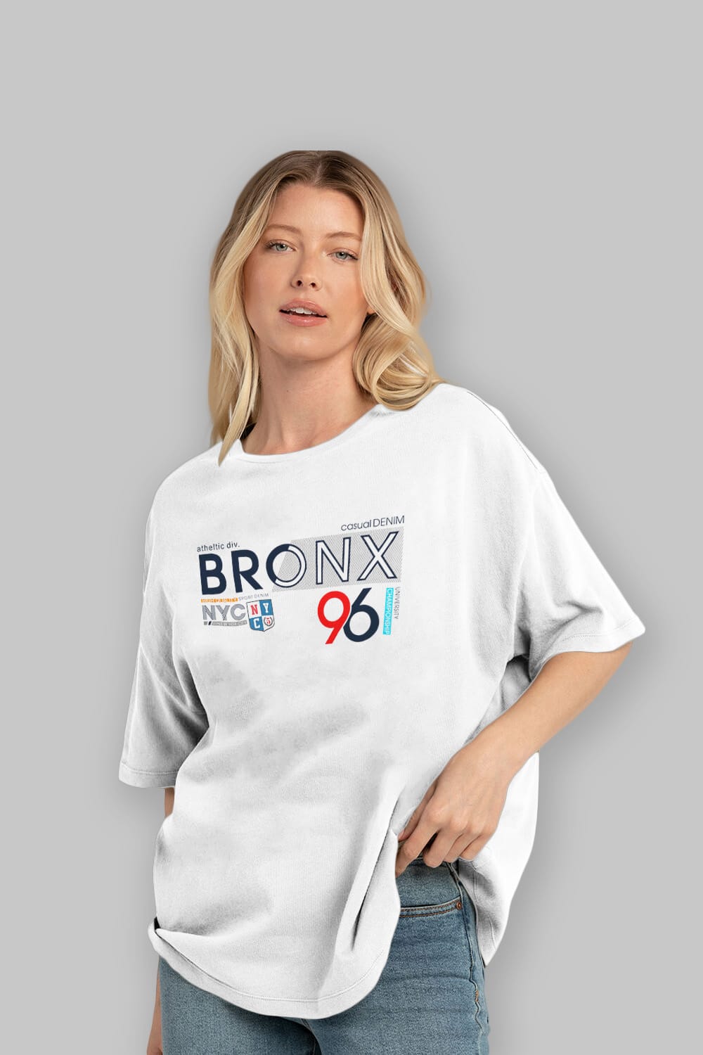 Bronx 96 Ön Baskılı Oversize t-shirt Erkek Kadın Unisex