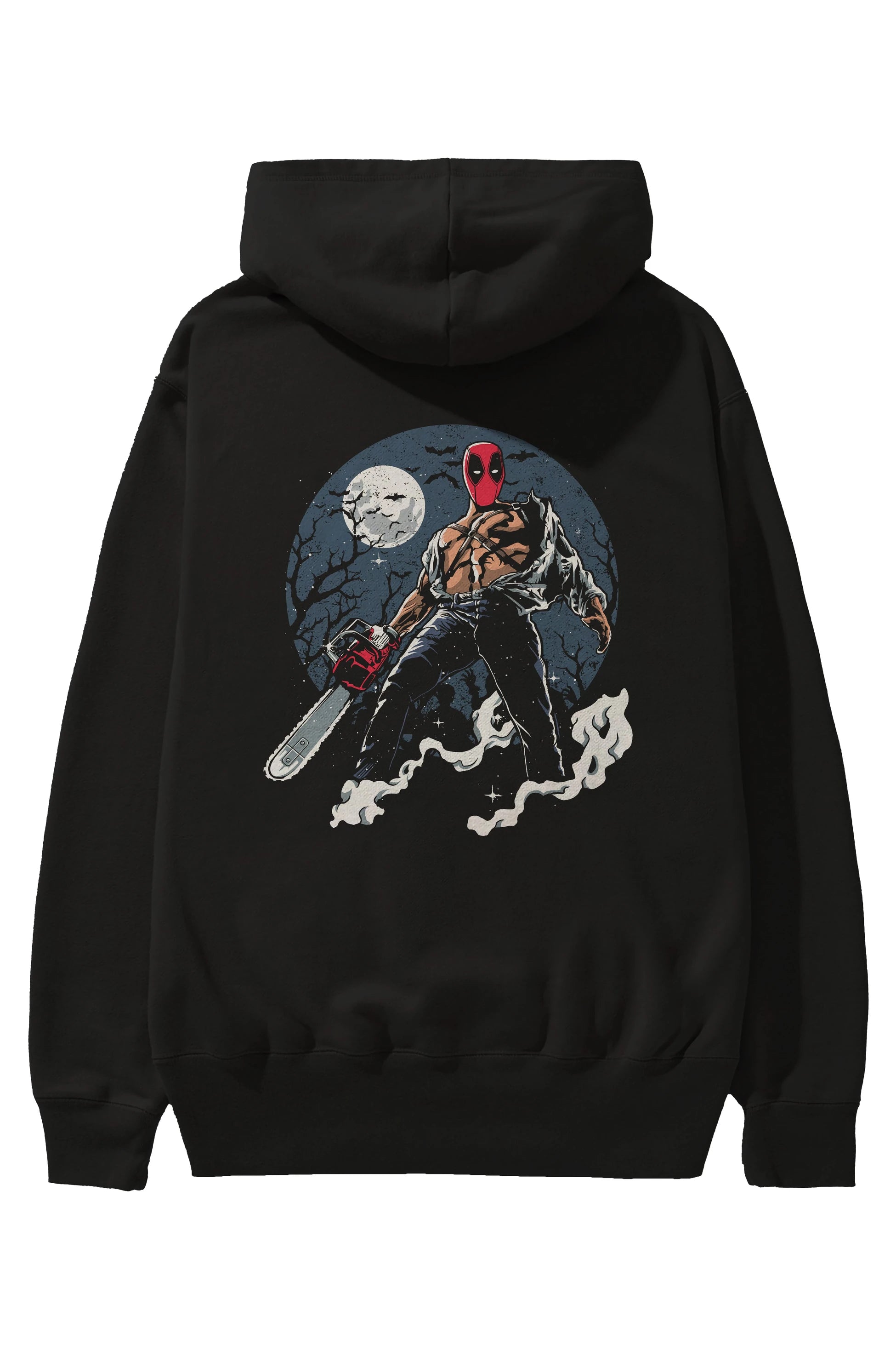 Evil Deadpool Arka Baskılı Hoodie Oversize Kapüşonlu Sweatshirt Erkek Kadın Unisex
