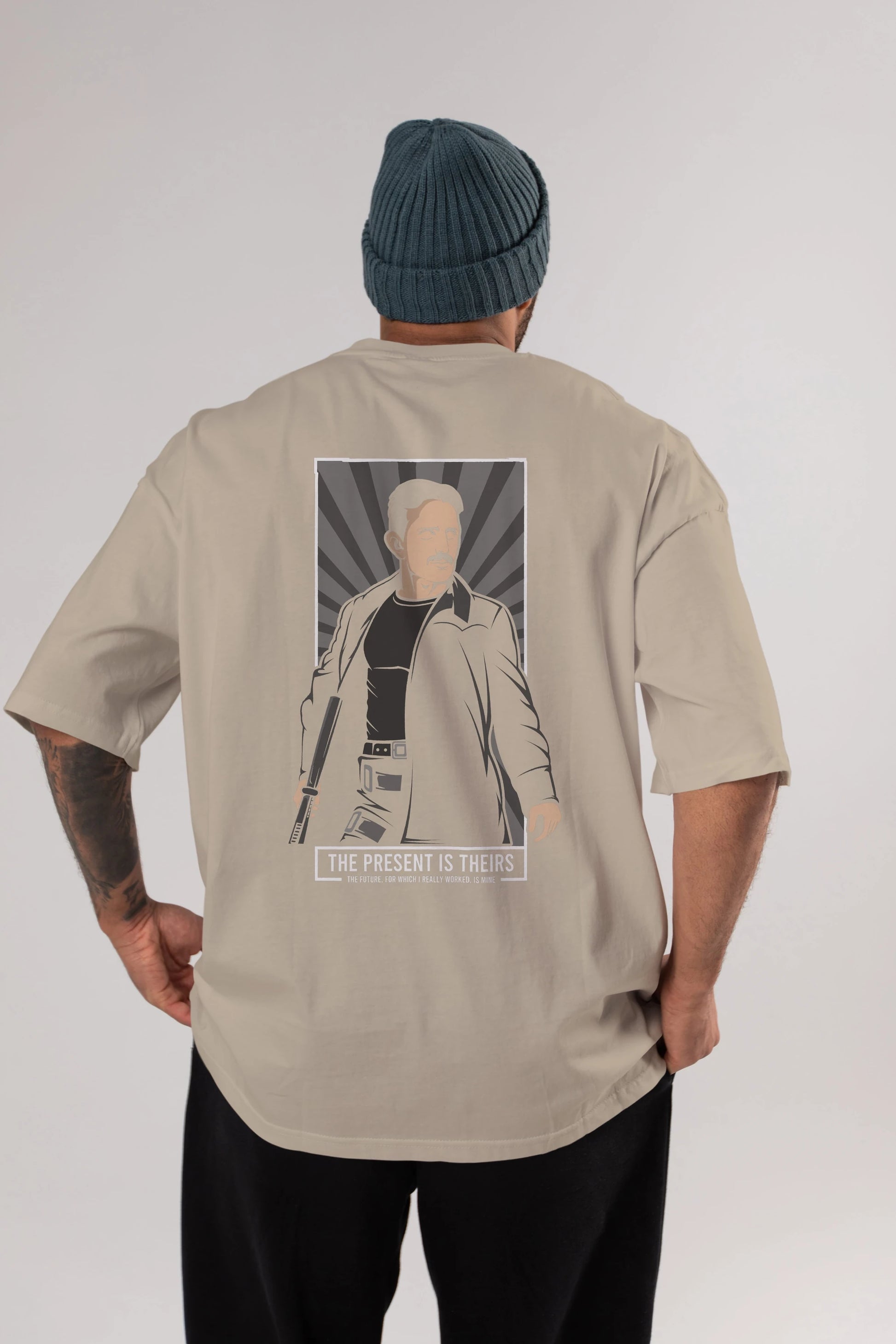 Tesla Matrix Arka Baskılı Oversize t-shirt Erkek Kadın Unisex %100 Pamuk tişort