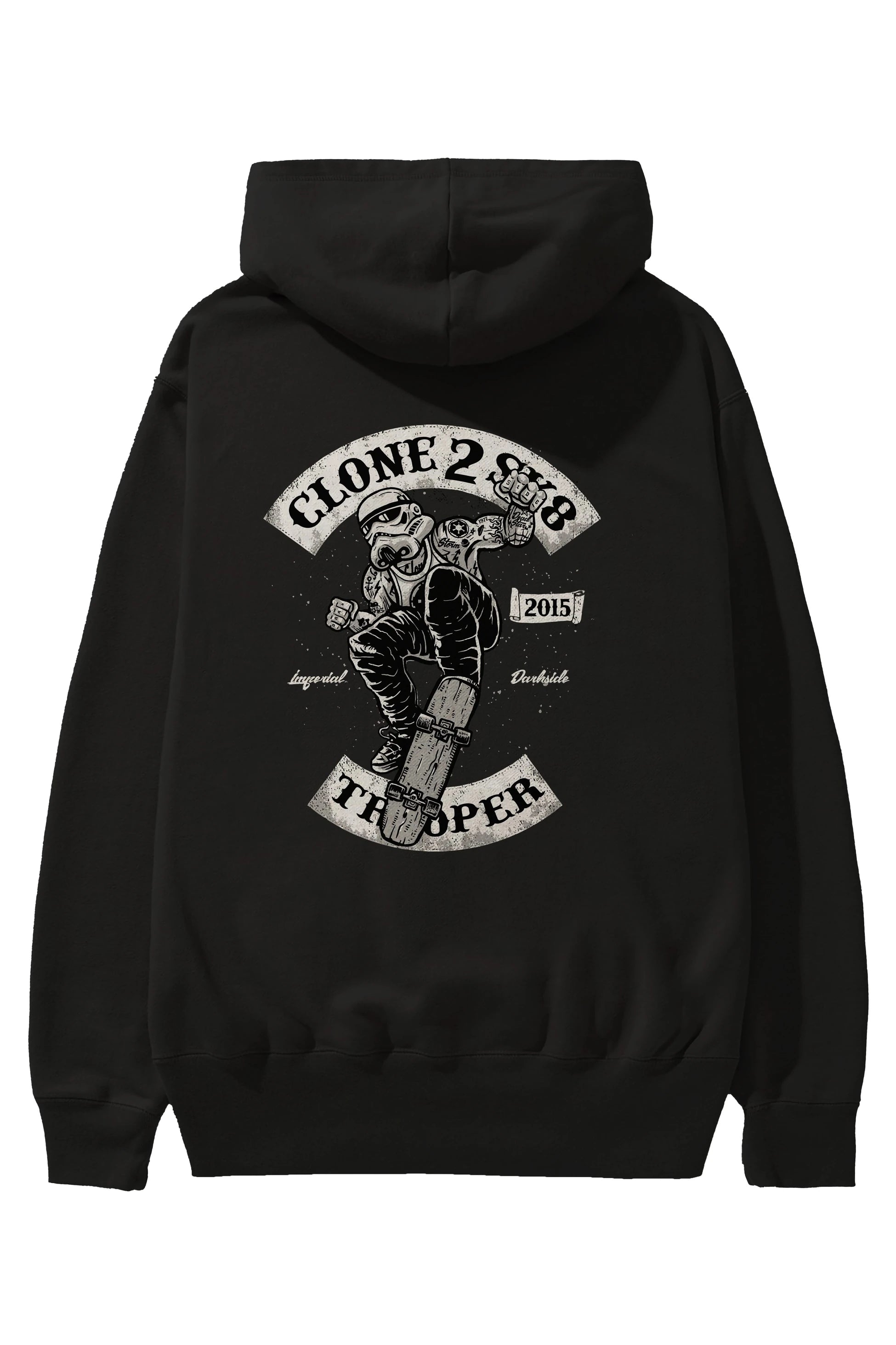 Clone 2 Sk8 Arka Baskılı Hoodie Oversize Kapüşonlu Sweatshirt Erkek Kadın Unisex