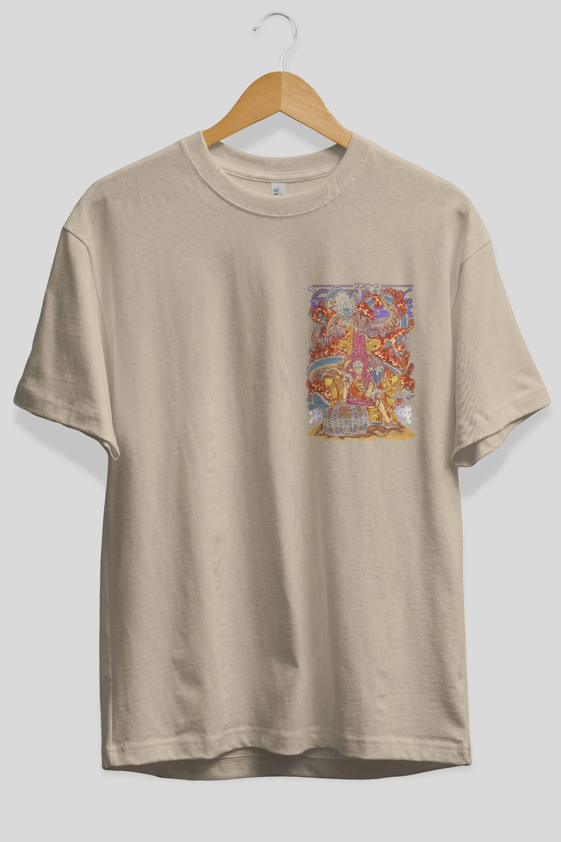 MONKEY D. LUFFY 1 Ön Sol Baskılı Oversize t-shirt Erkek Kadın Unisex %100 Pamuk Bisiklet Yaka tişort