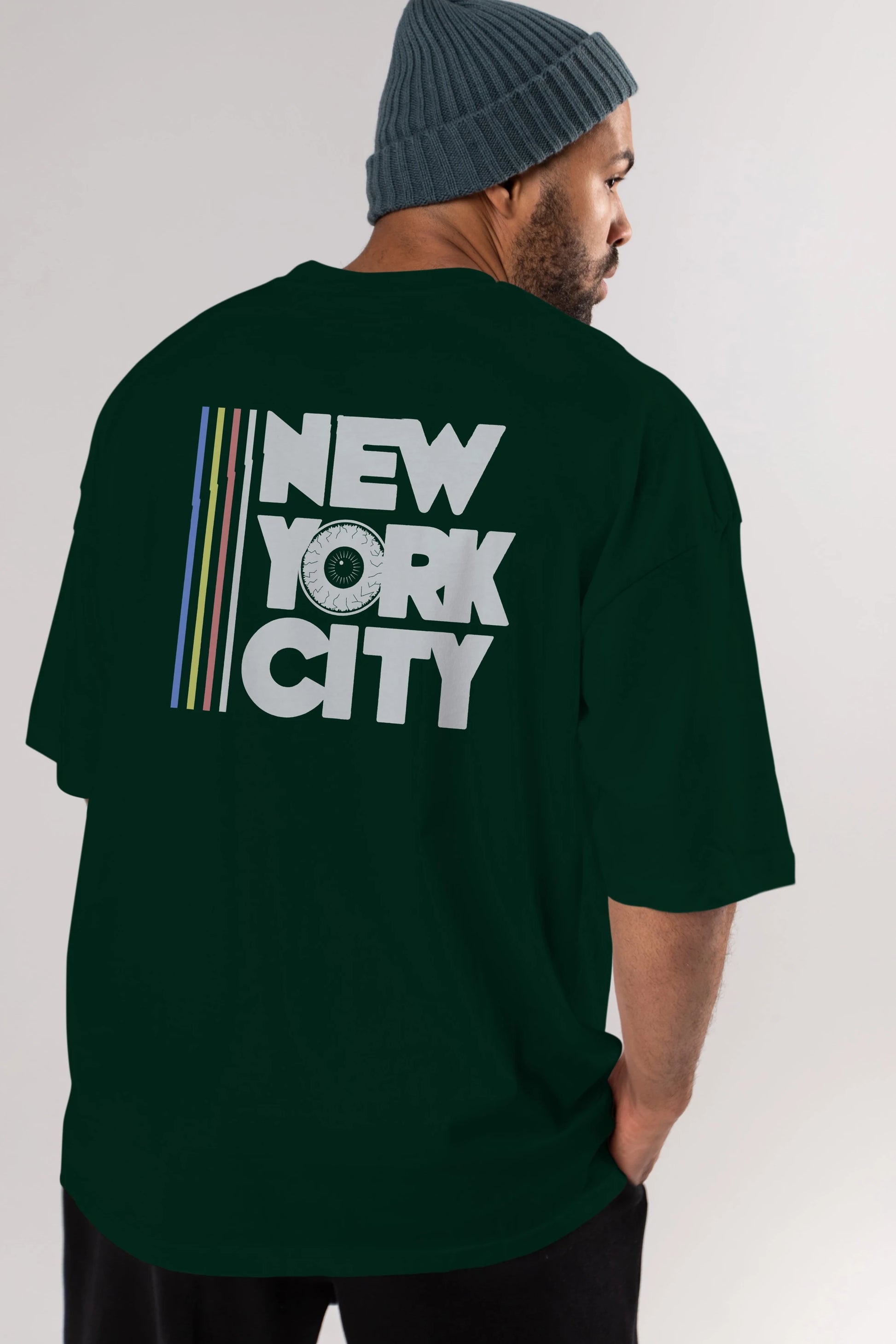 New York City Style Arka Baskılı Oversize t-shirt Erkek Kadın Unisex