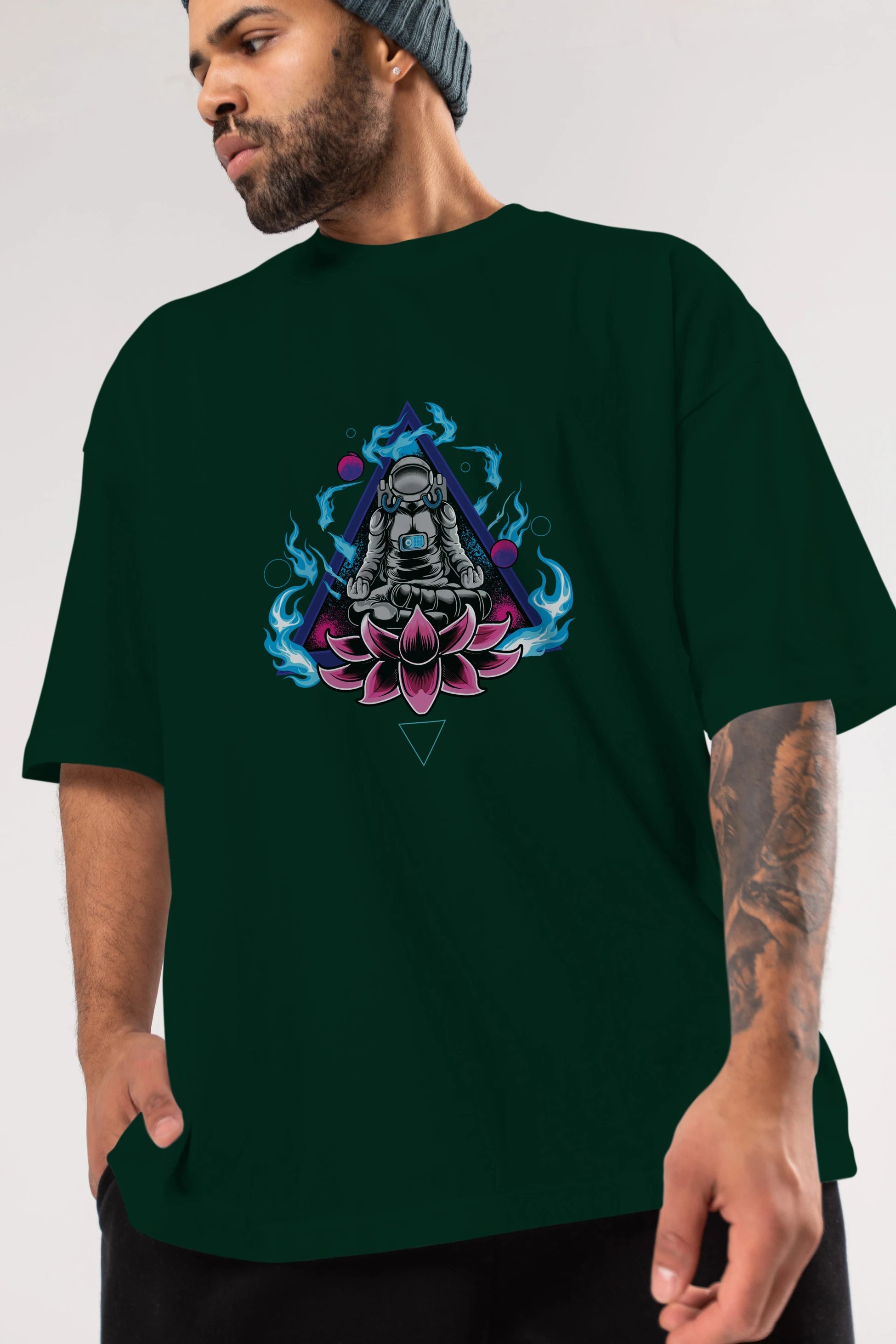 Astronaut Meditation (2) Ön Baskılı Oversize t-shirt Erkek Kadın Unisex